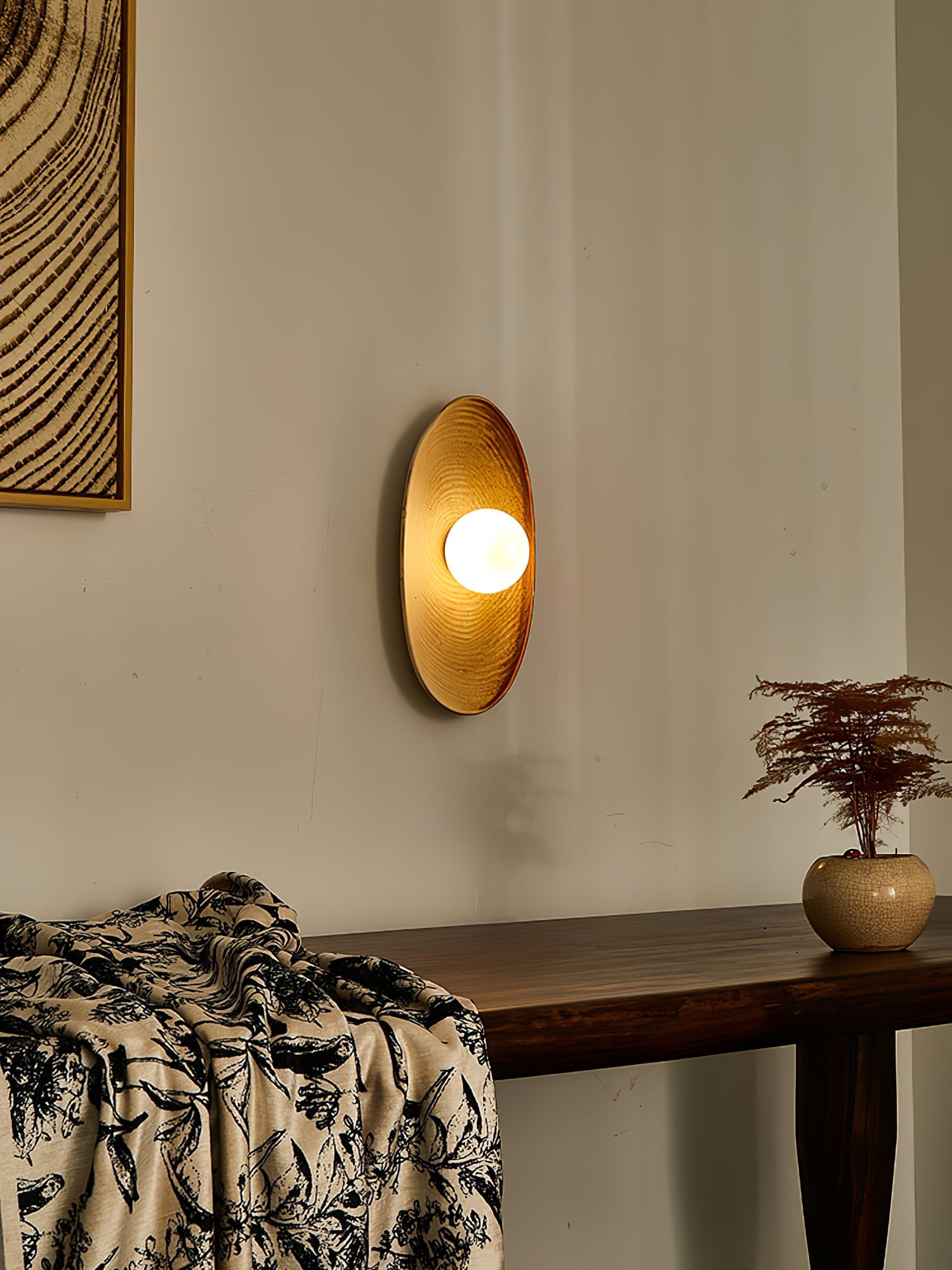 Solace Rustic Marble Wall Lamp-Neutral Decor
