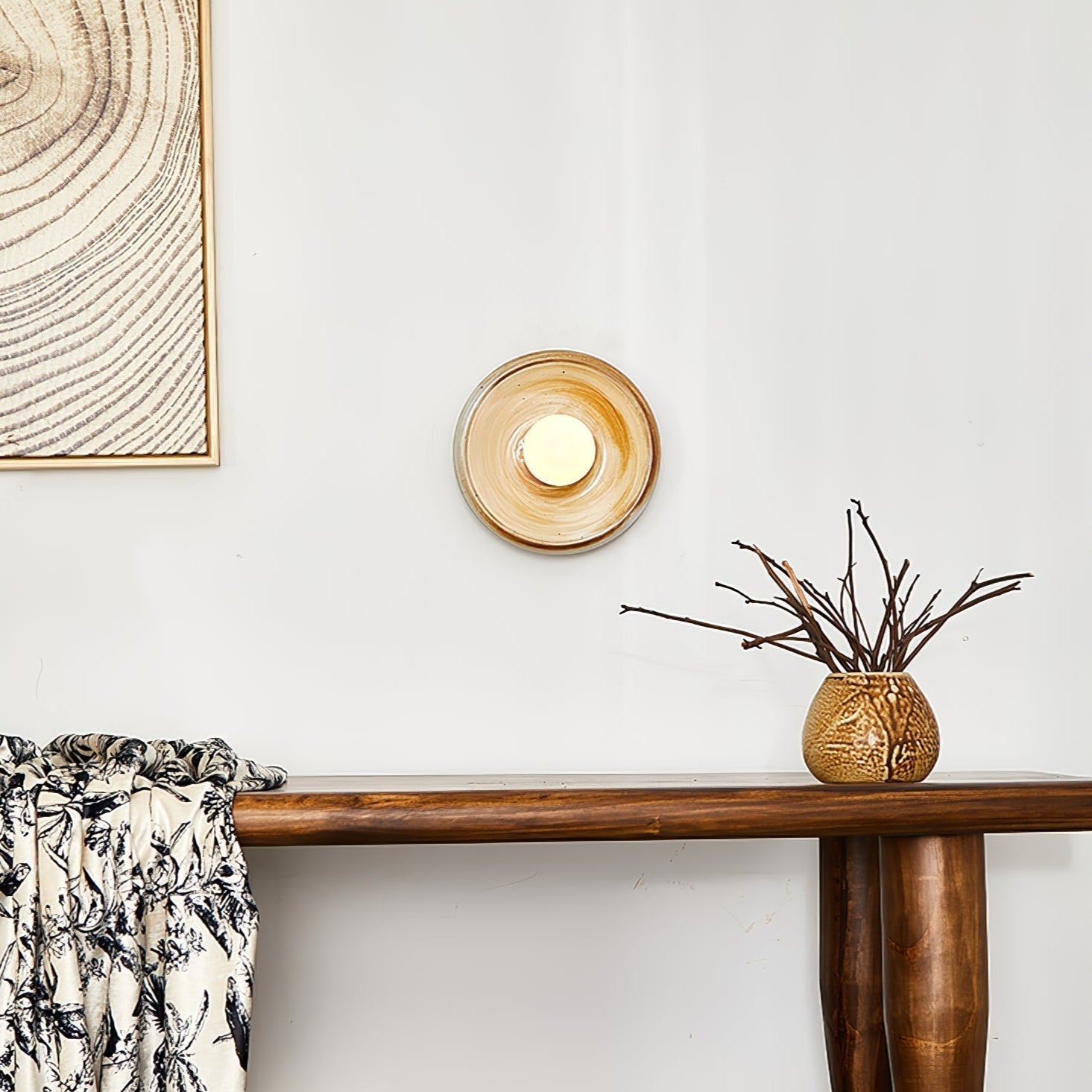 Solace Rustic Marble Wall Lamp-Neutral Decor