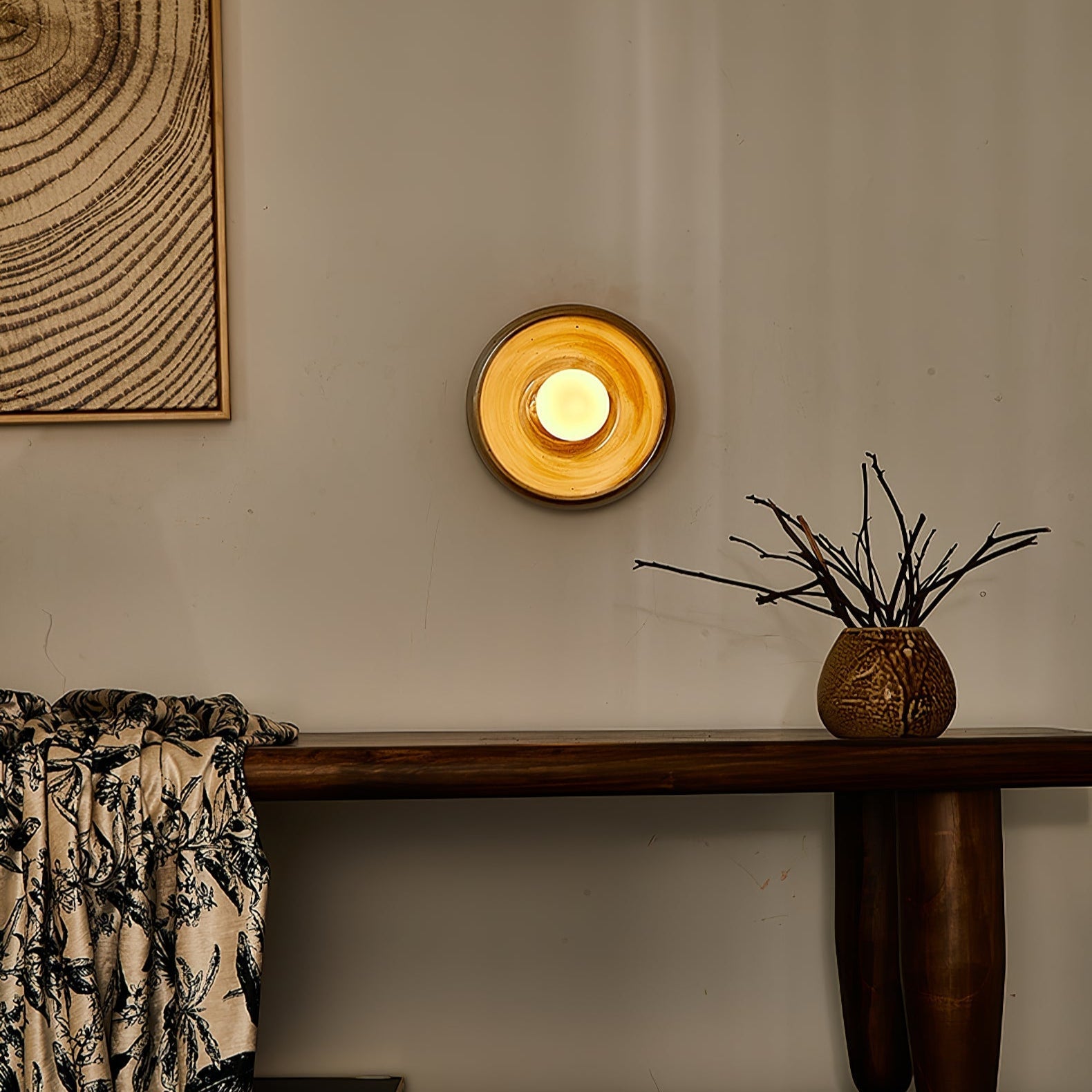 Solace Rustic Marble Wall Lamp-Neutral Decor