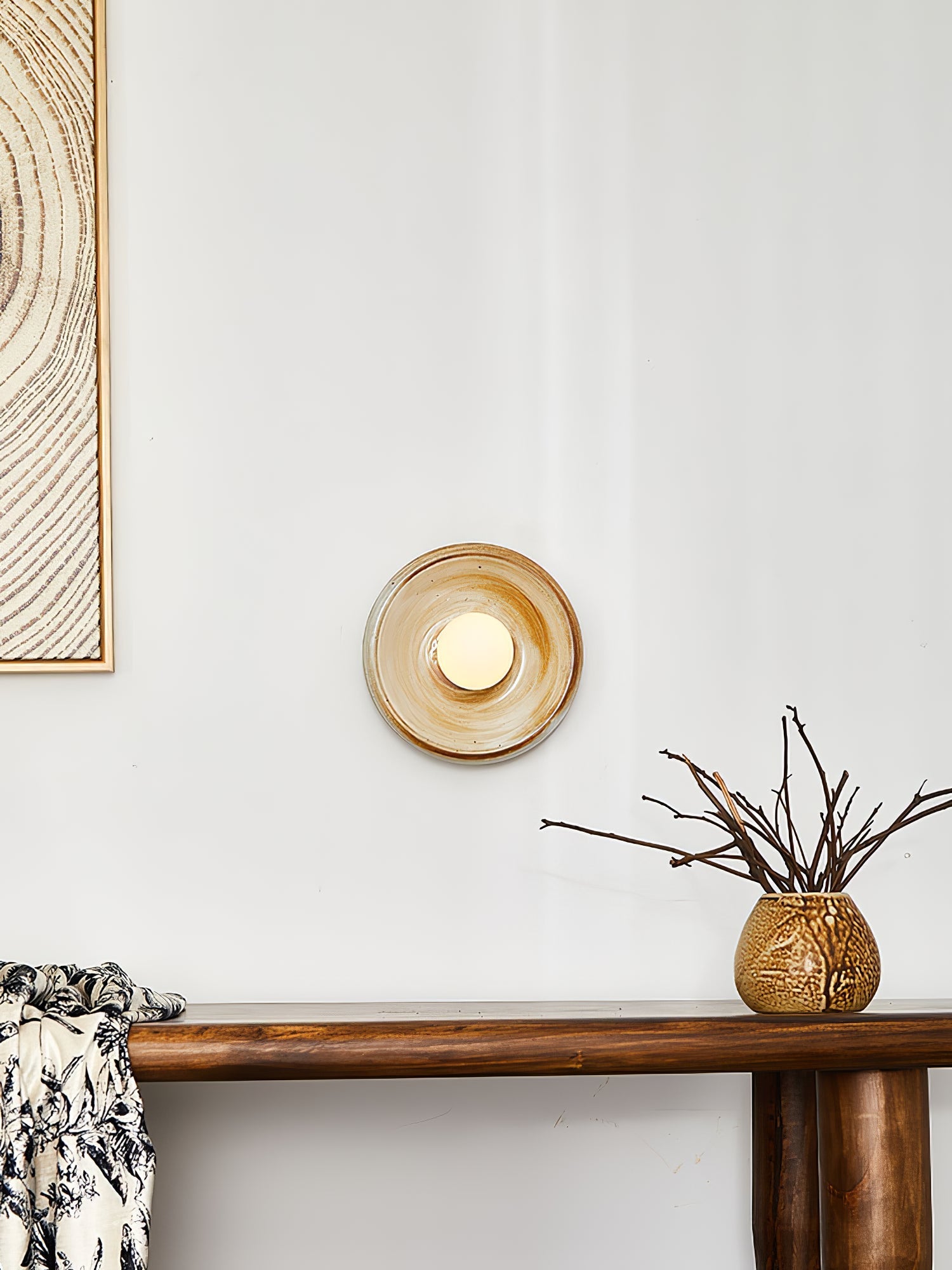 Solace Rustic Marble Wall Lamp-Neutral Decor