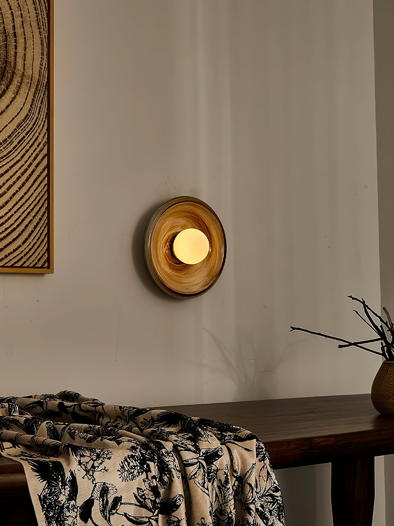 Solace Rustic Marble Wall Lamp-Neutral Decor