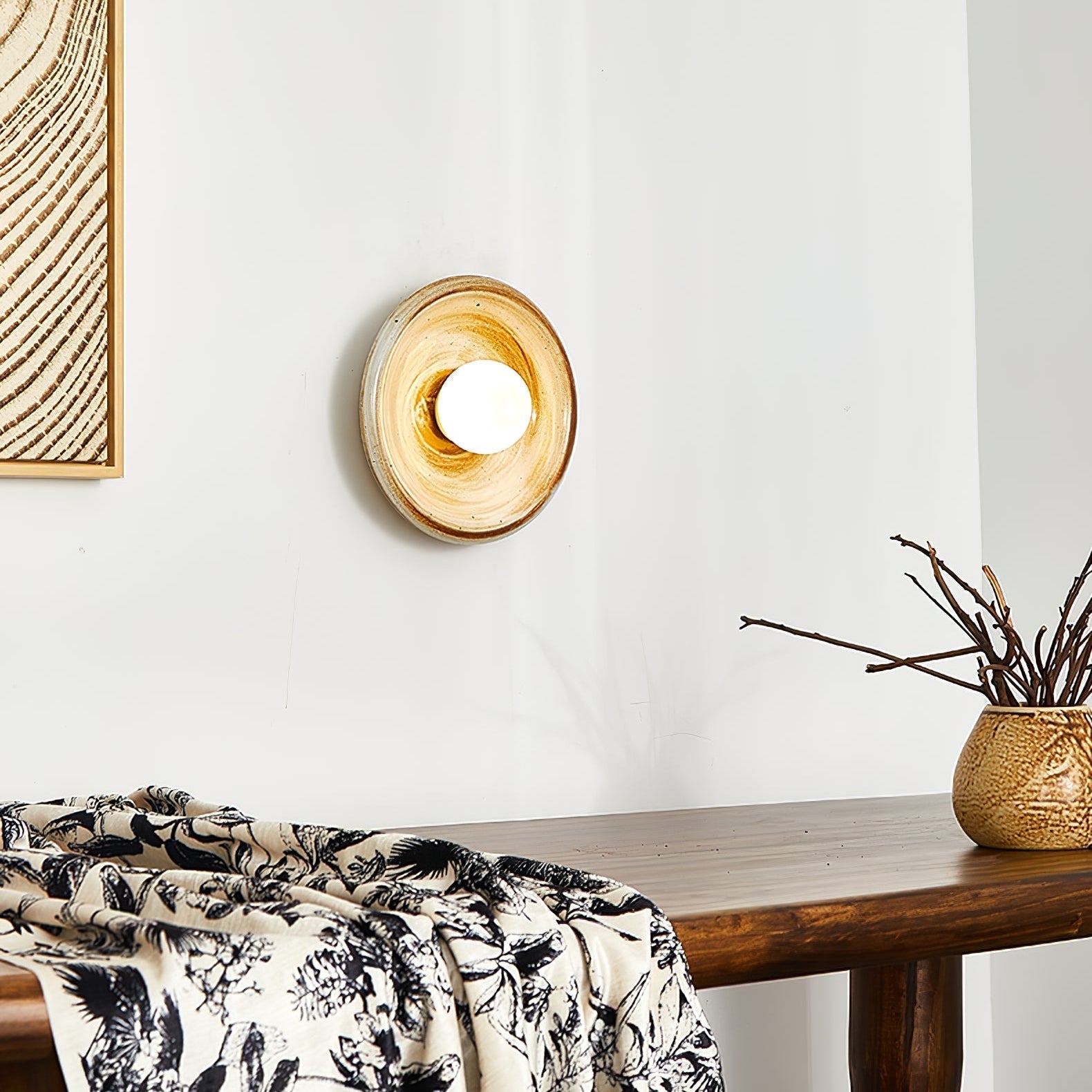 Solace Rustic Marble Wall Lamp-Neutral Decor