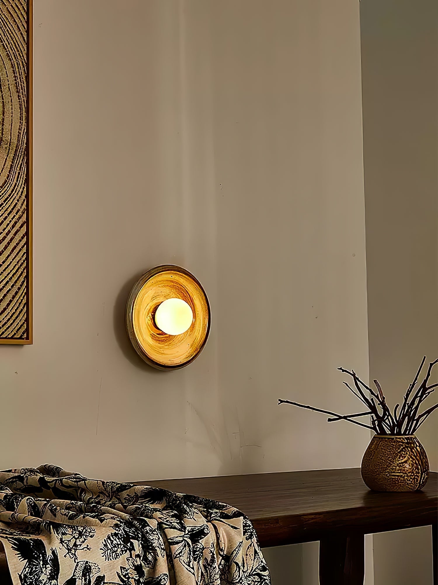 Solace Rustic Marble Wall Lamp-Neutral Decor