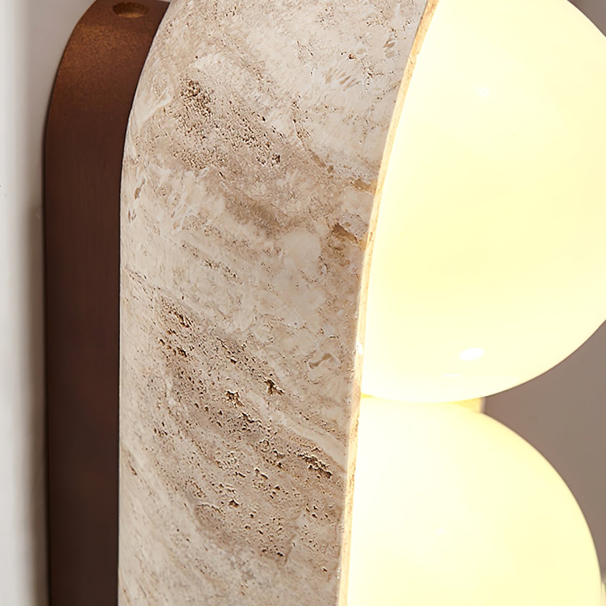Trio Globe Travertine Wall Sconce-Neutral Decor