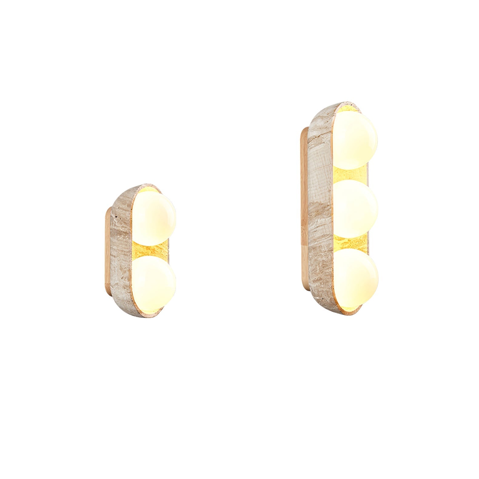 Trio Globe Travertine Wall Sconce-Neutral Decor
