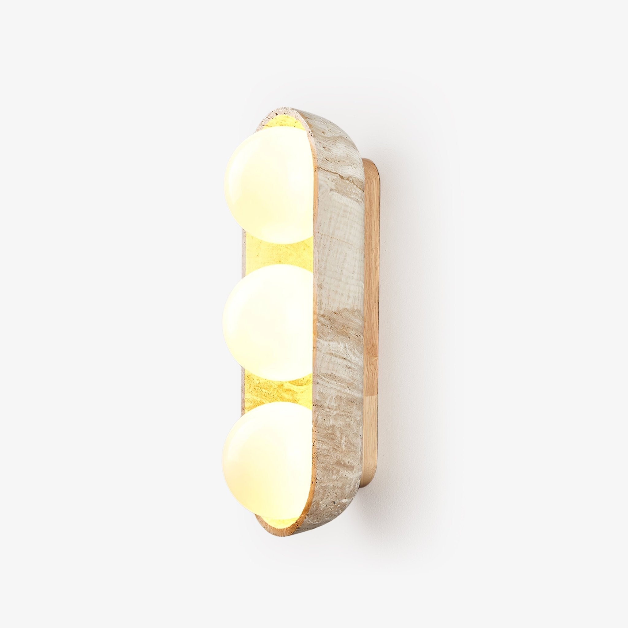 Trio Globe Travertine Wall Sconce-Neutral Decor