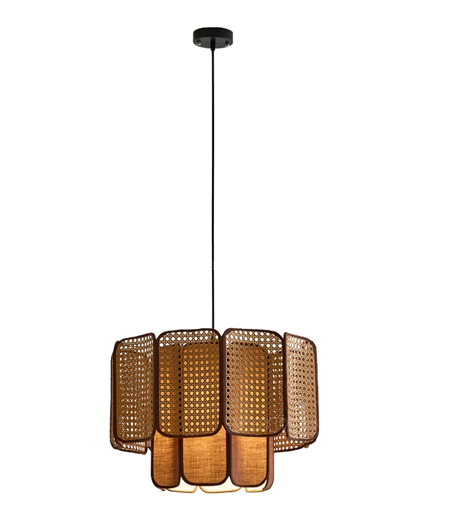 Cane Vintage Fabric Pendant Lamp-Neutral Decor