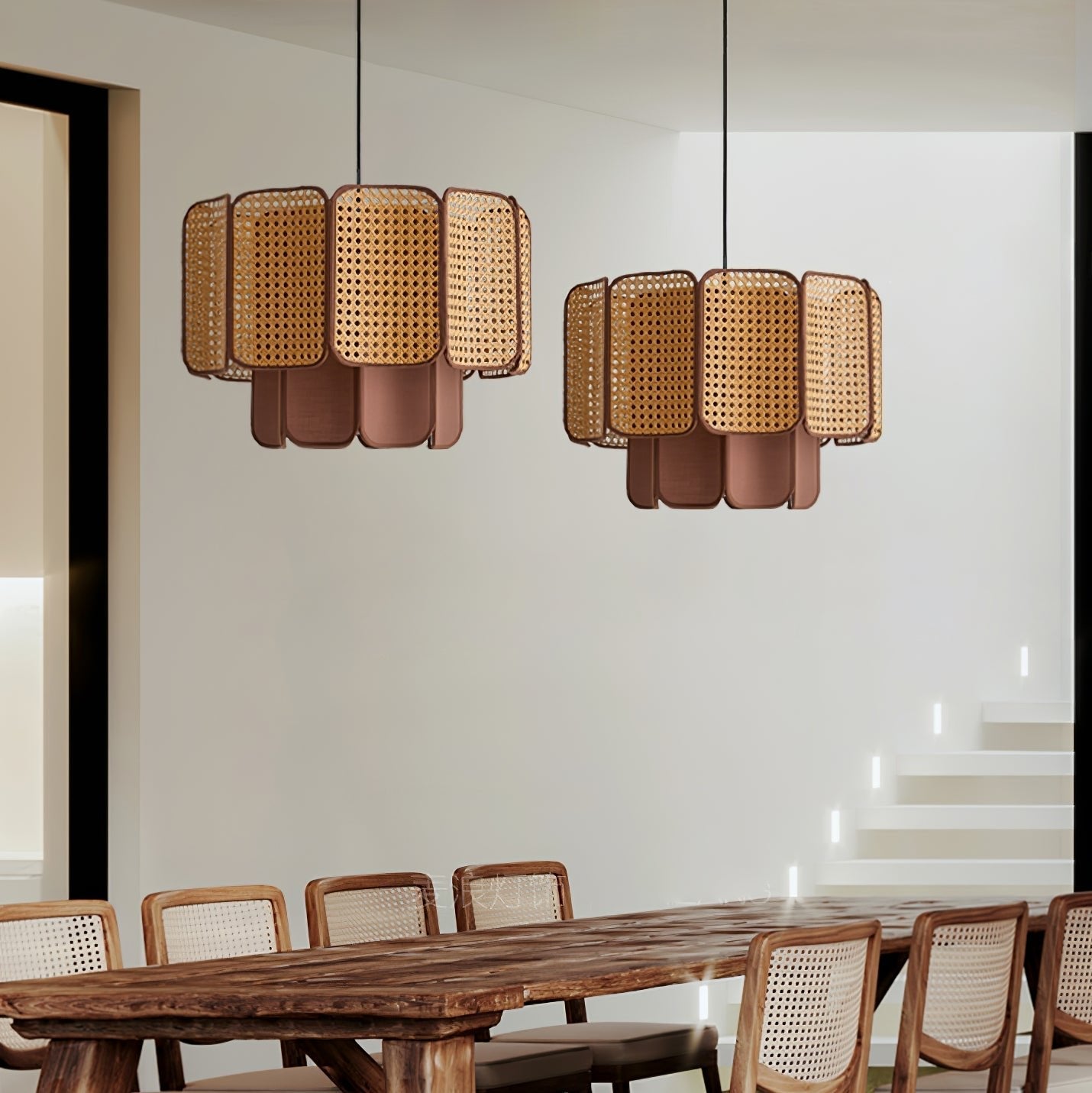 Cane Vintage Fabric Pendant Lamp-Neutral Decor