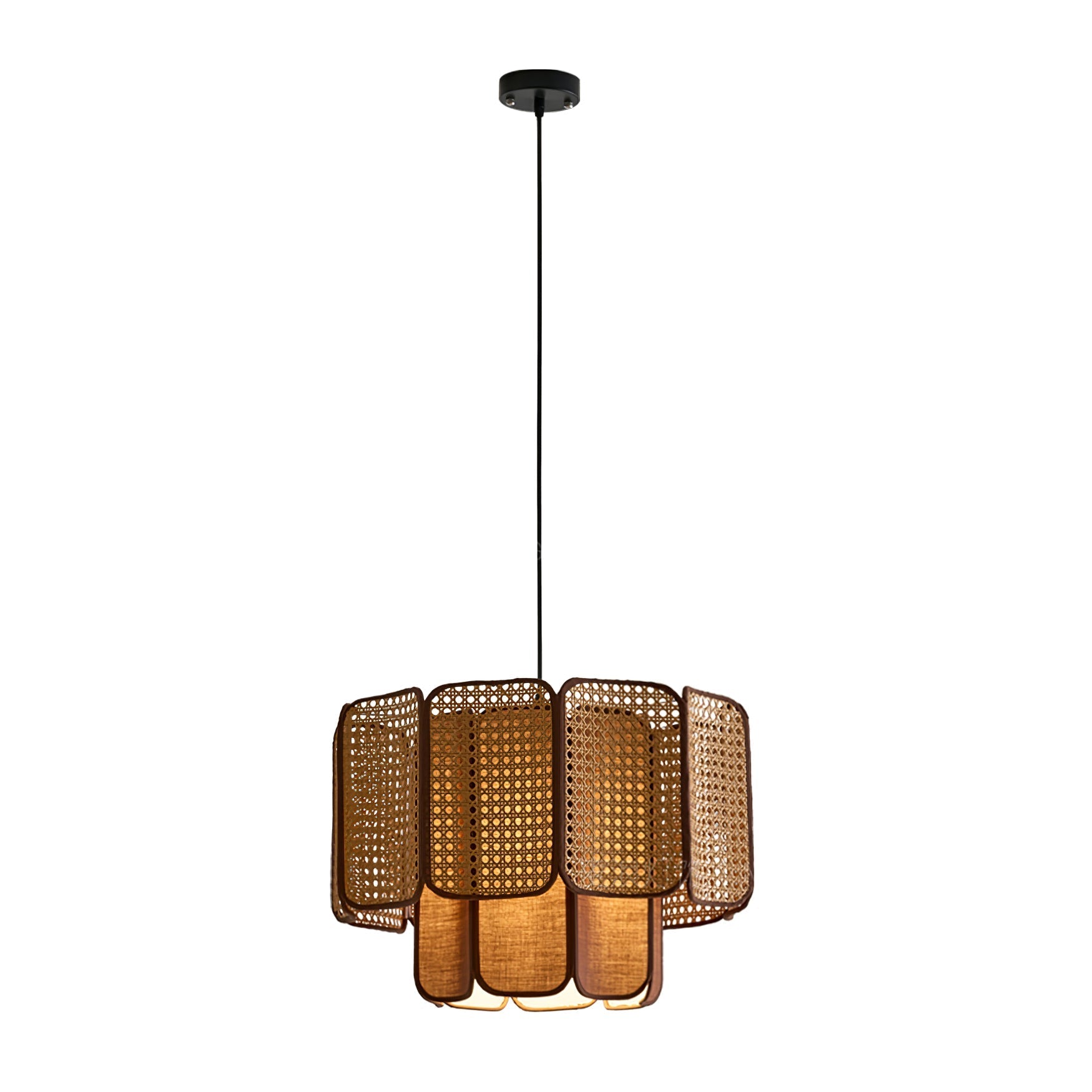 Cane Vintage Fabric Pendant Lamp-Neutral Decor