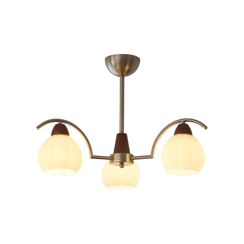 Ilaeiel Traditional Elegance Bloom Wood Glass Chandelier-Neutral Decor