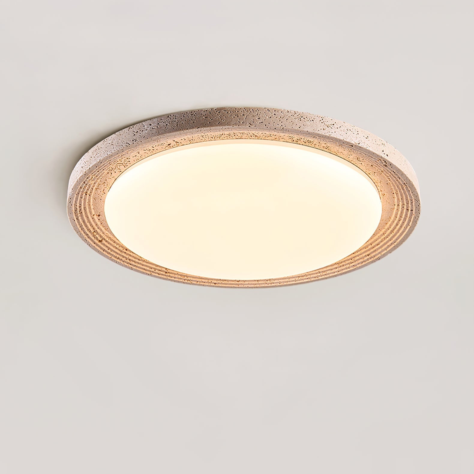 Olphaan Ringed Travertine Ceiling Light-Neutral Decor