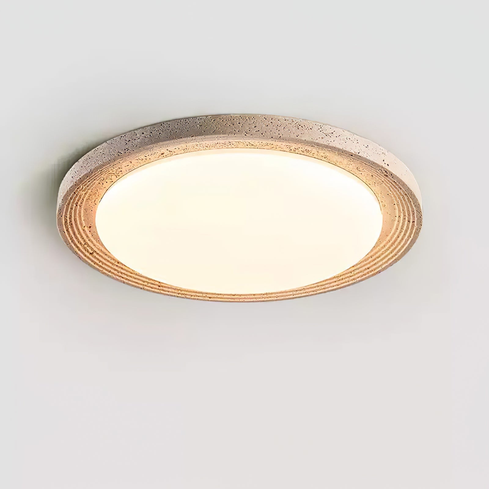 Olphaan Ringed Travertine Ceiling Light-Neutral Decor