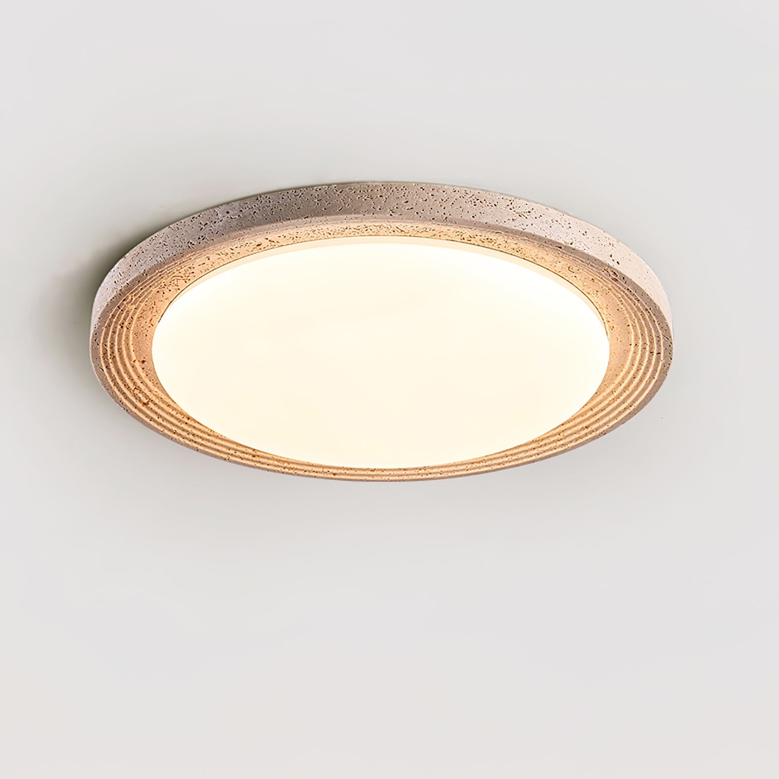 Olphaan Ringed Travertine Ceiling Light-Neutral Decor