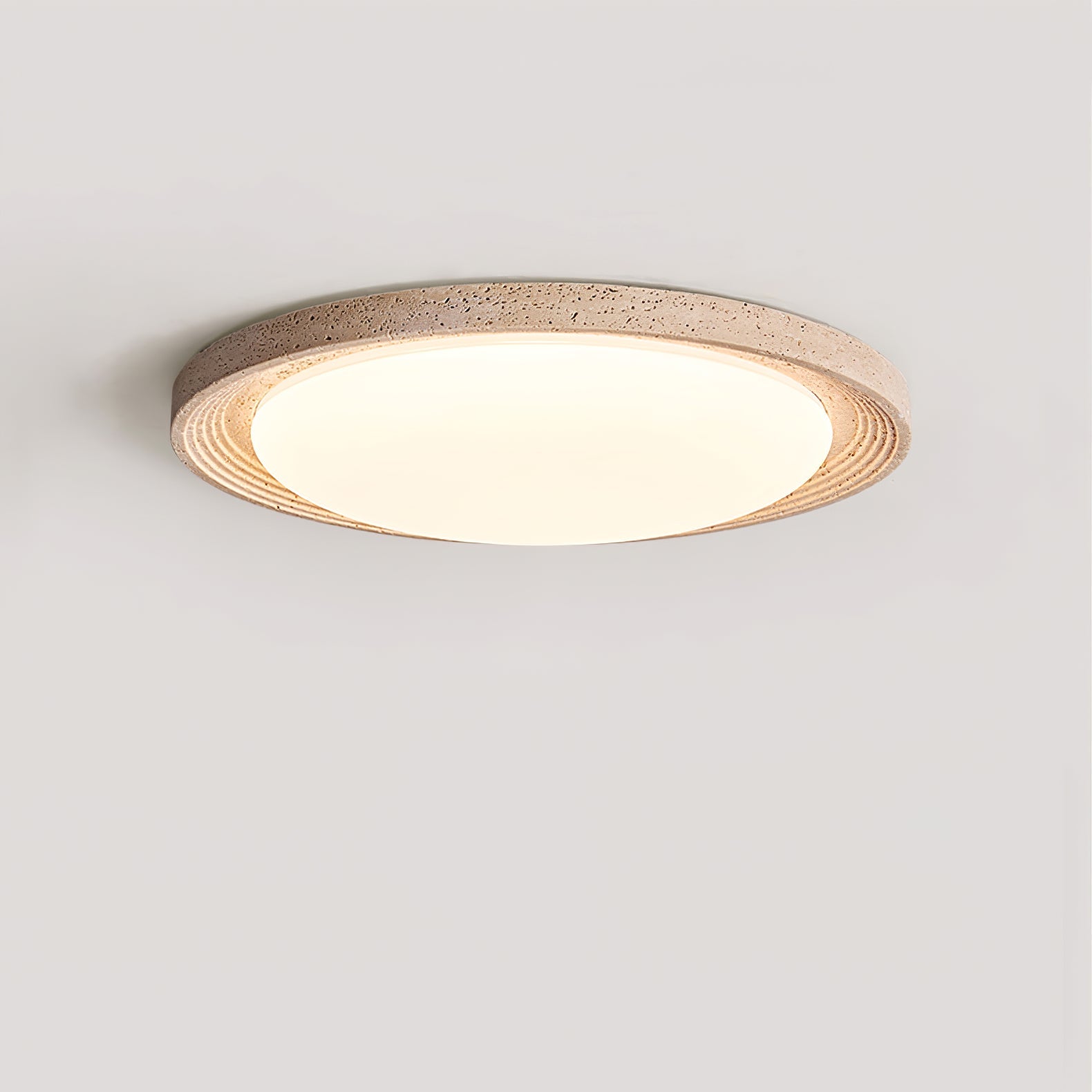 Olphaan Ringed Travertine Ceiling Light-Neutral Decor