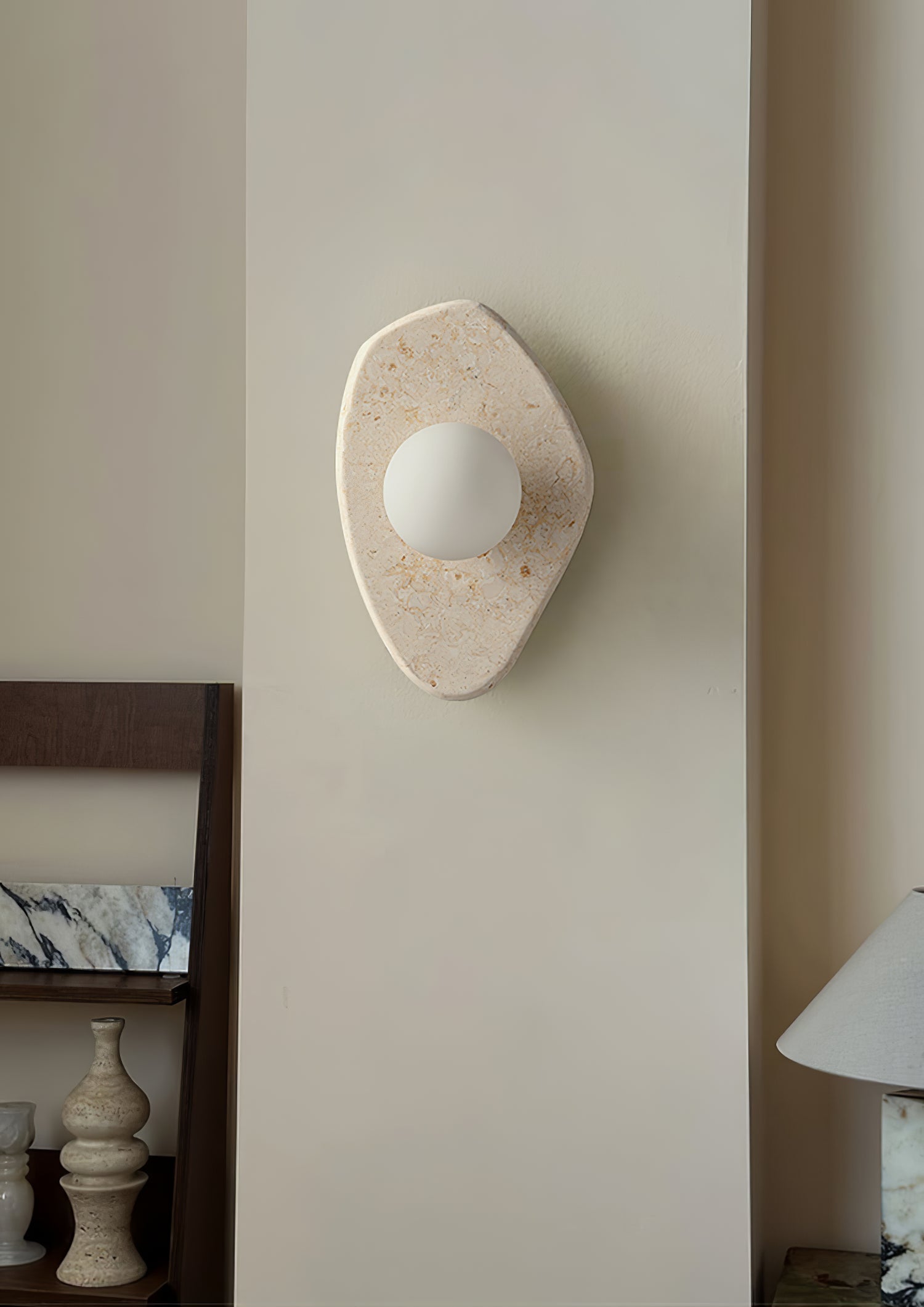 Pebble Rustic Marble Wall Light-Neutral Decor