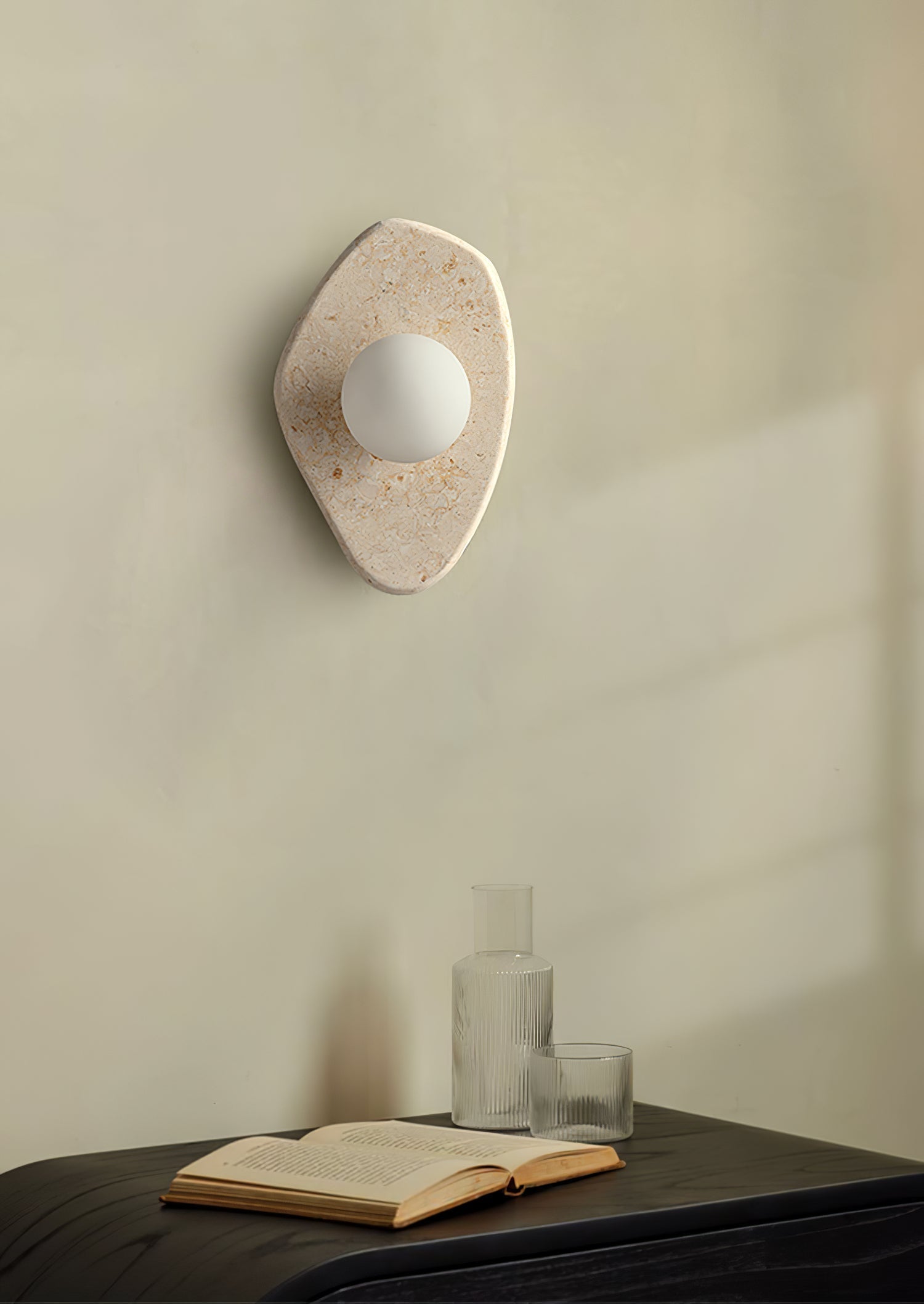 Pebble Rustic Marble Wall Light-Neutral Decor