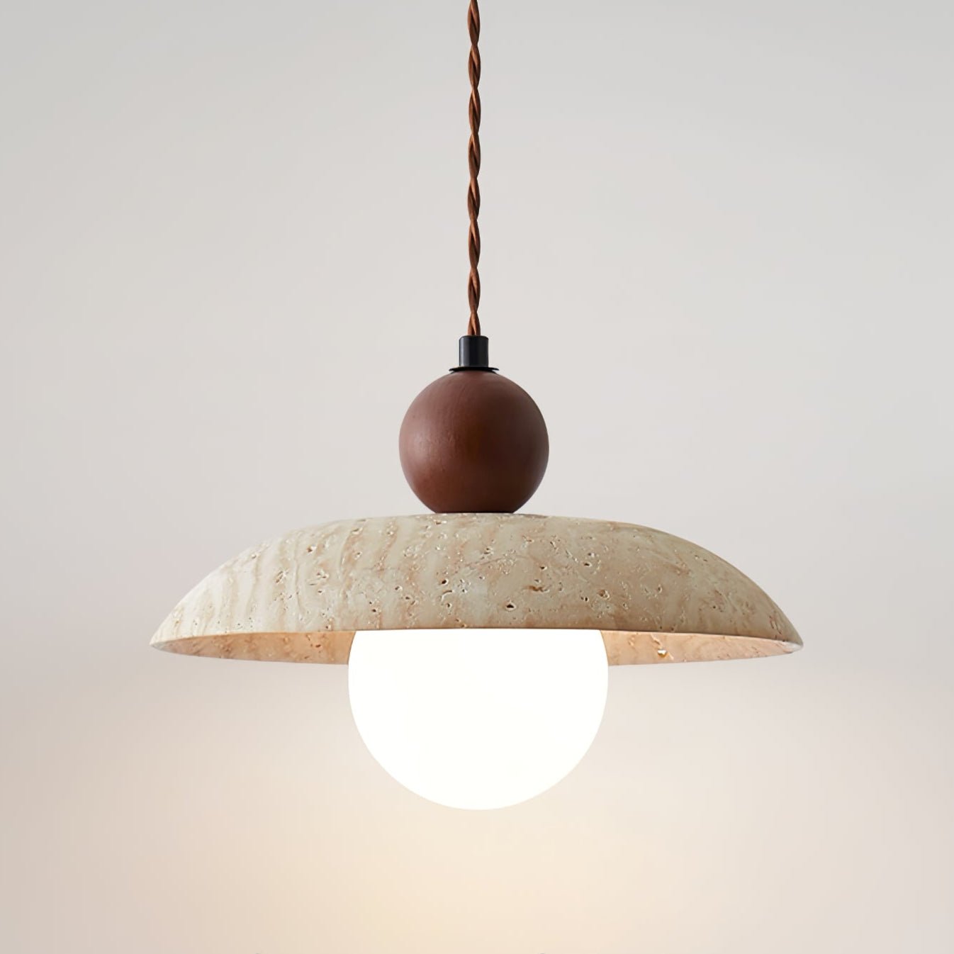 Nerix Travertine Pendant Light-Neutral Decor