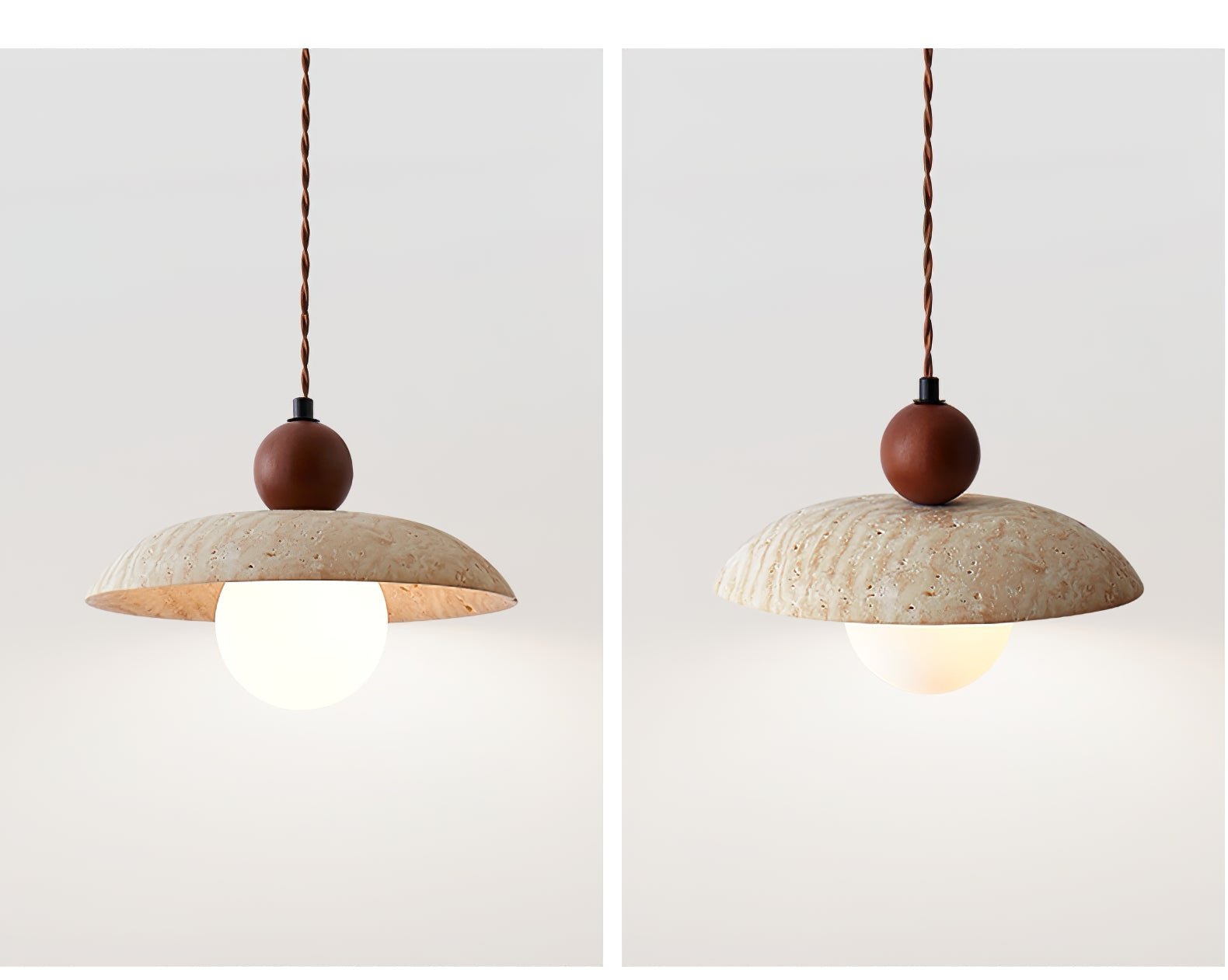 Nerix Travertine Pendant Light-Neutral Decor
