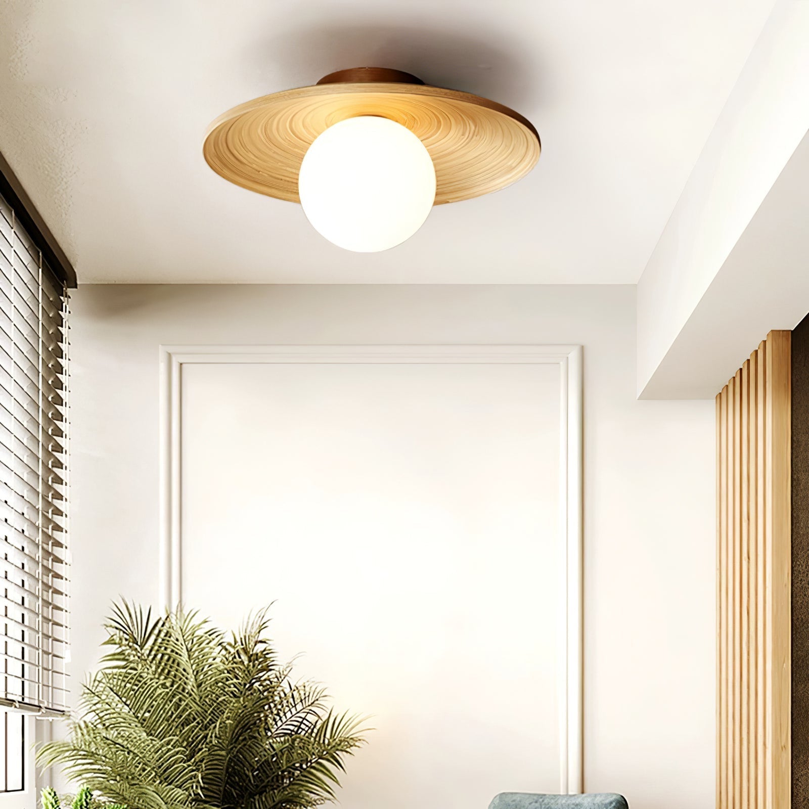 Ivoris Ceiling Light Soluna Wood Orbital-Neutral Decor