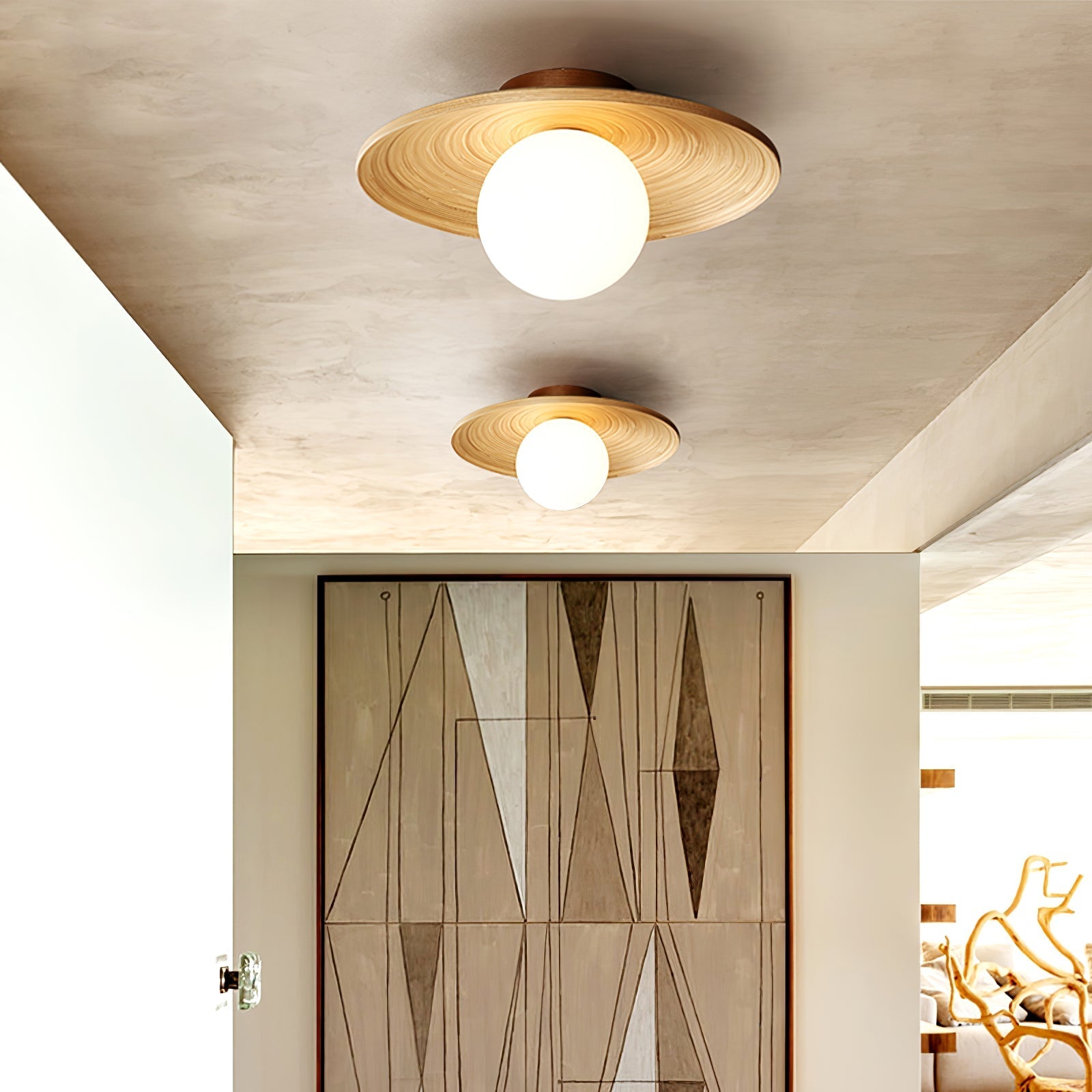 Ivoris Ceiling Light Soluna Wood Orbital-Neutral Decor