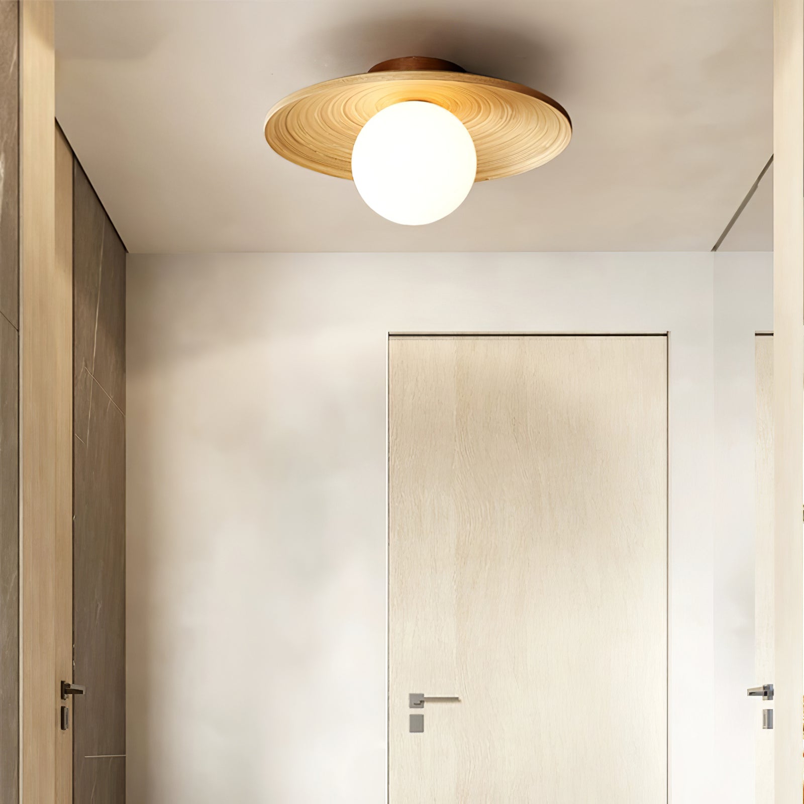 Ivoris Ceiling Light Soluna Wood Orbital-Neutral Decor