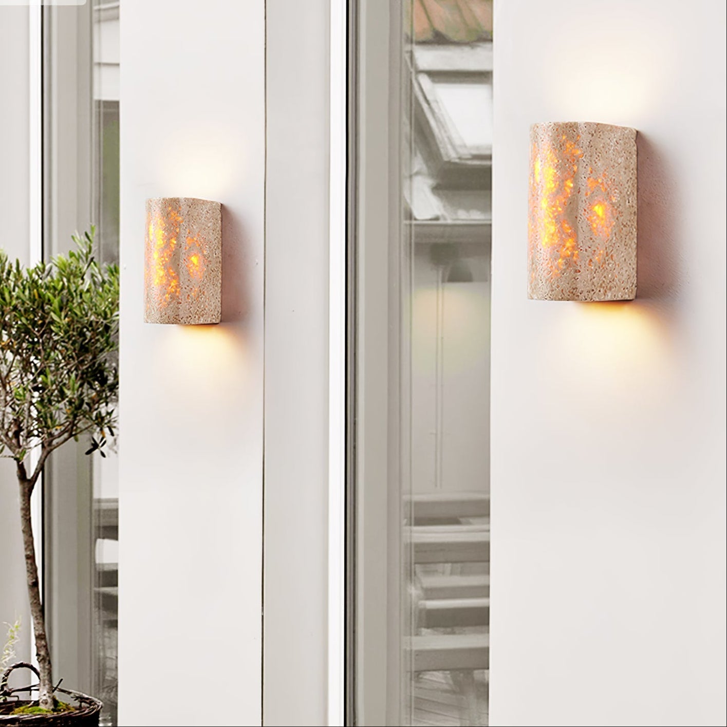 Sysilion Travertine Wall Light-Neutral Decor