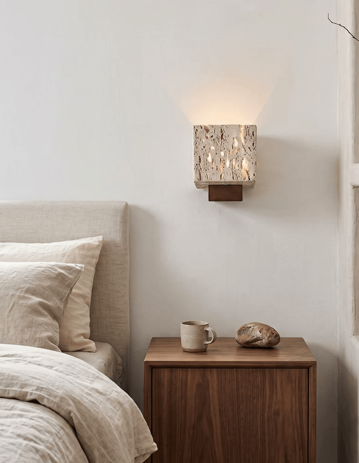 Rivenmere Travertine Glow Wall Sconce