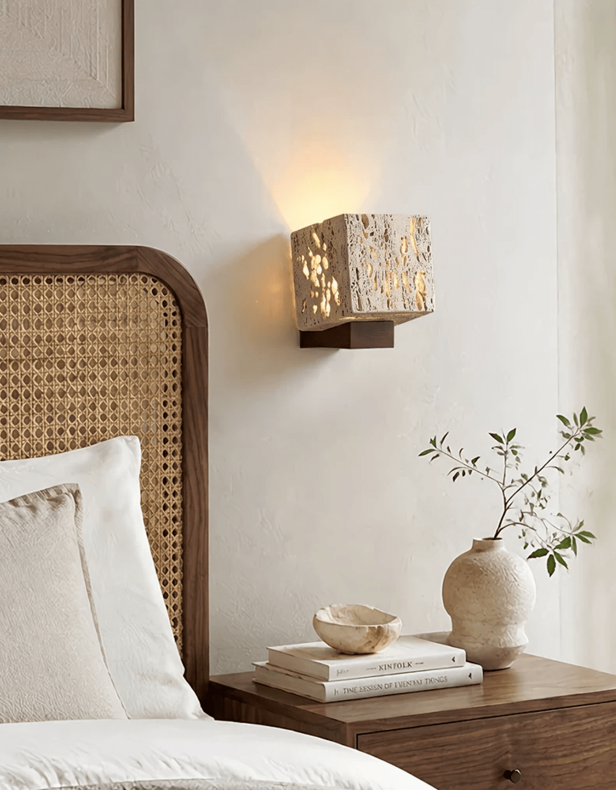 Rivenmere Travertine Glow Wall Sconce