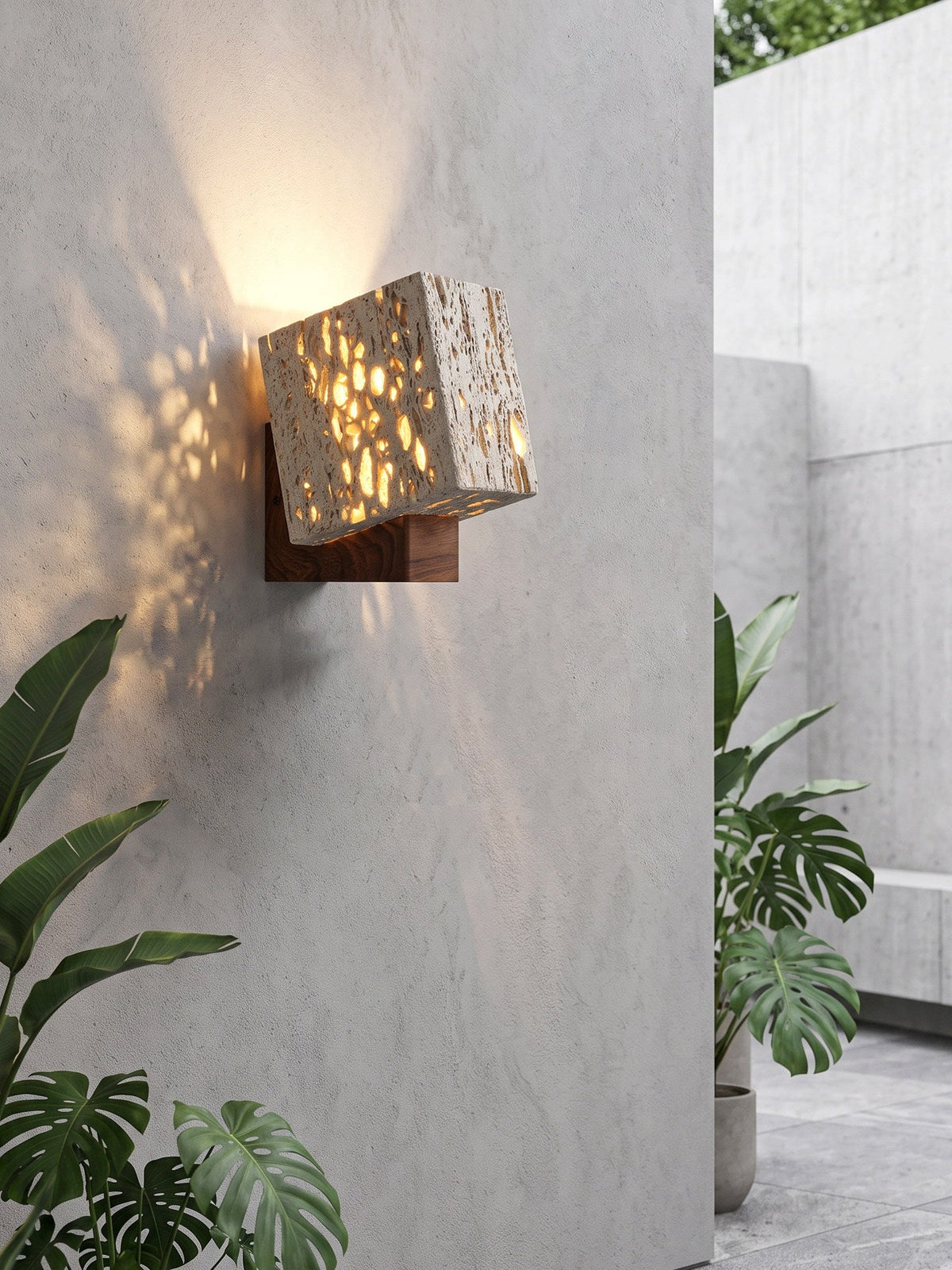 Rivenmere Travertine Glow Wall Sconce