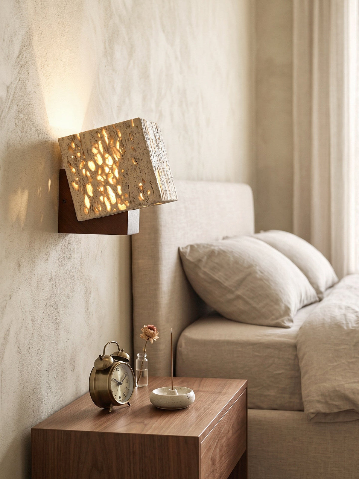 Rivenmere Travertine Glow Wall Sconce
