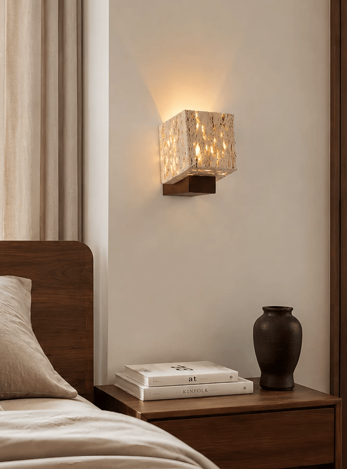 Rivenmere Travertine Glow Wall Sconce