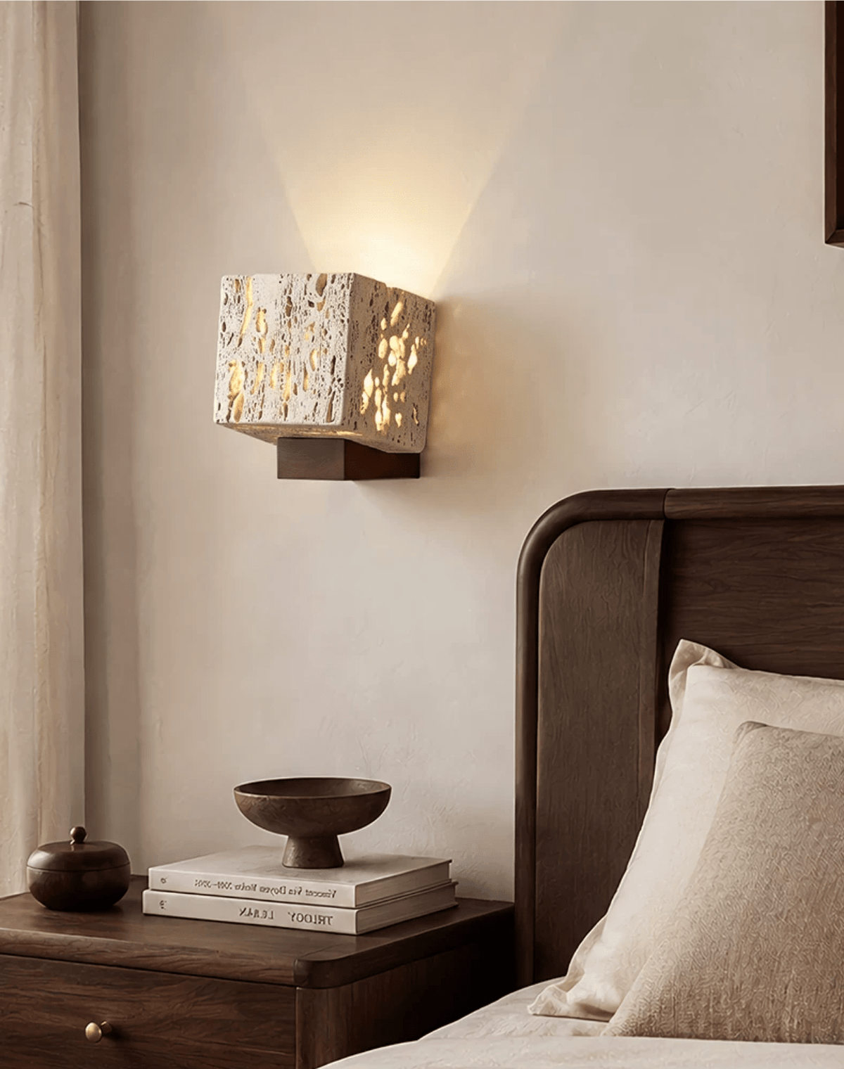 Rivenmere Travertine Glow Wall Sconce