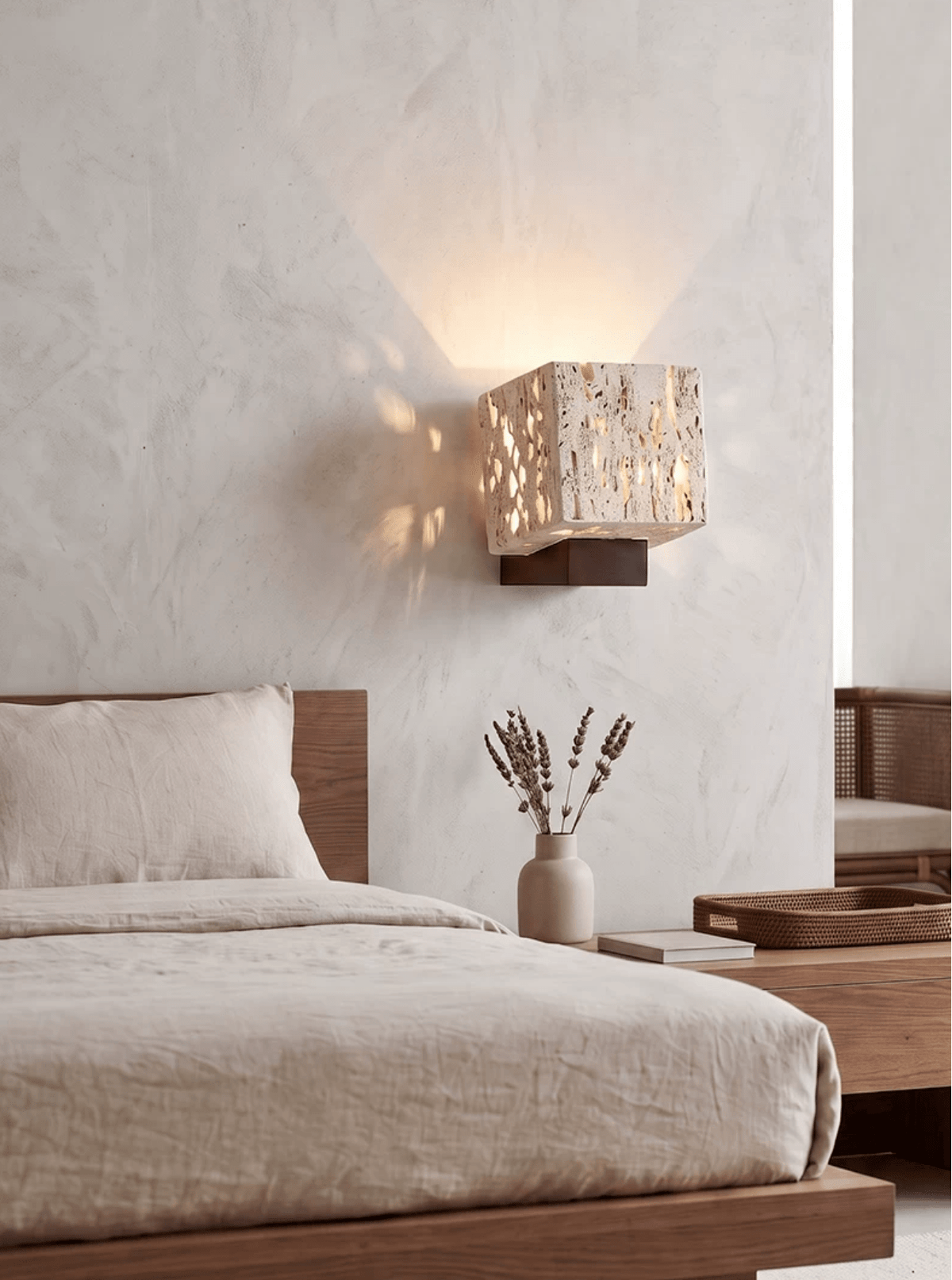 Rivenmere Travertine Glow Wall Sconce