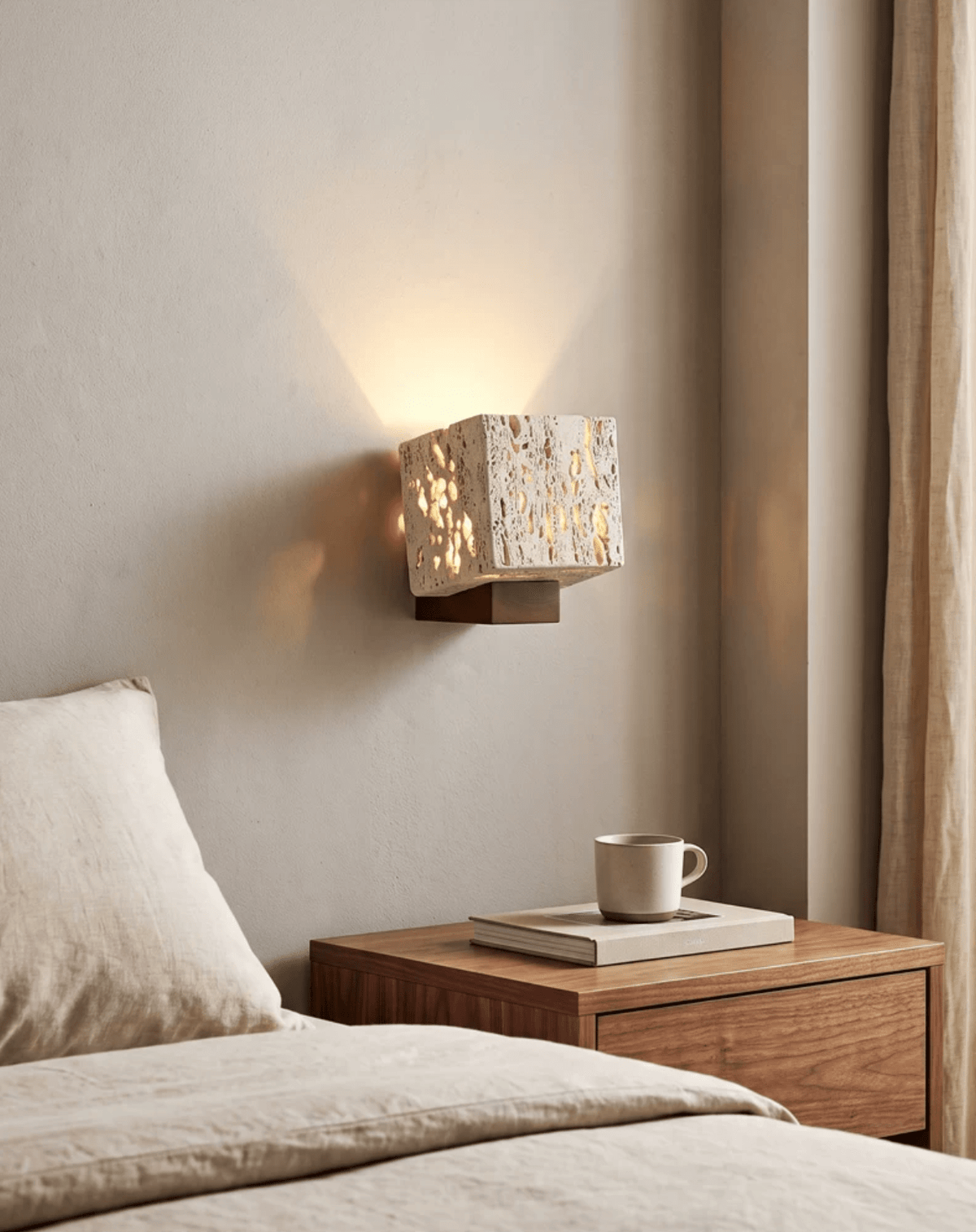 Rivenmere Travertine Glow Wall Sconce