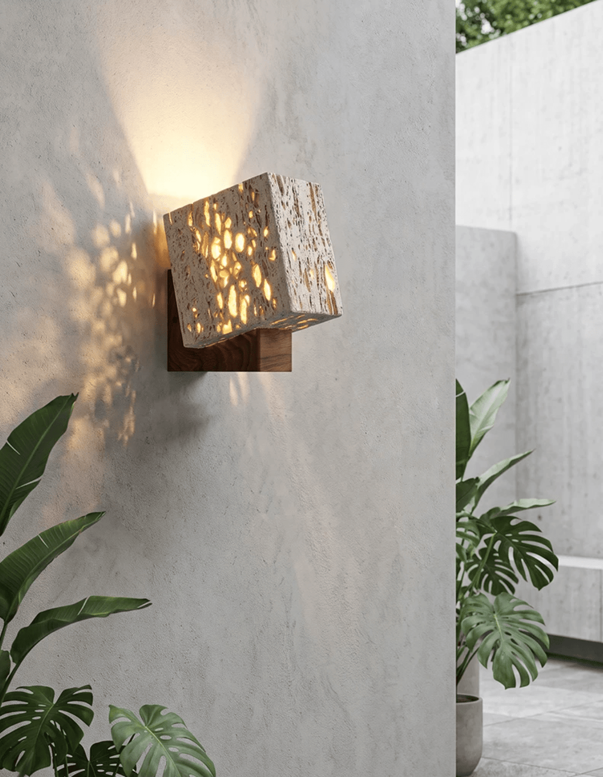 Rivenmere Travertine Glow Wall Sconce