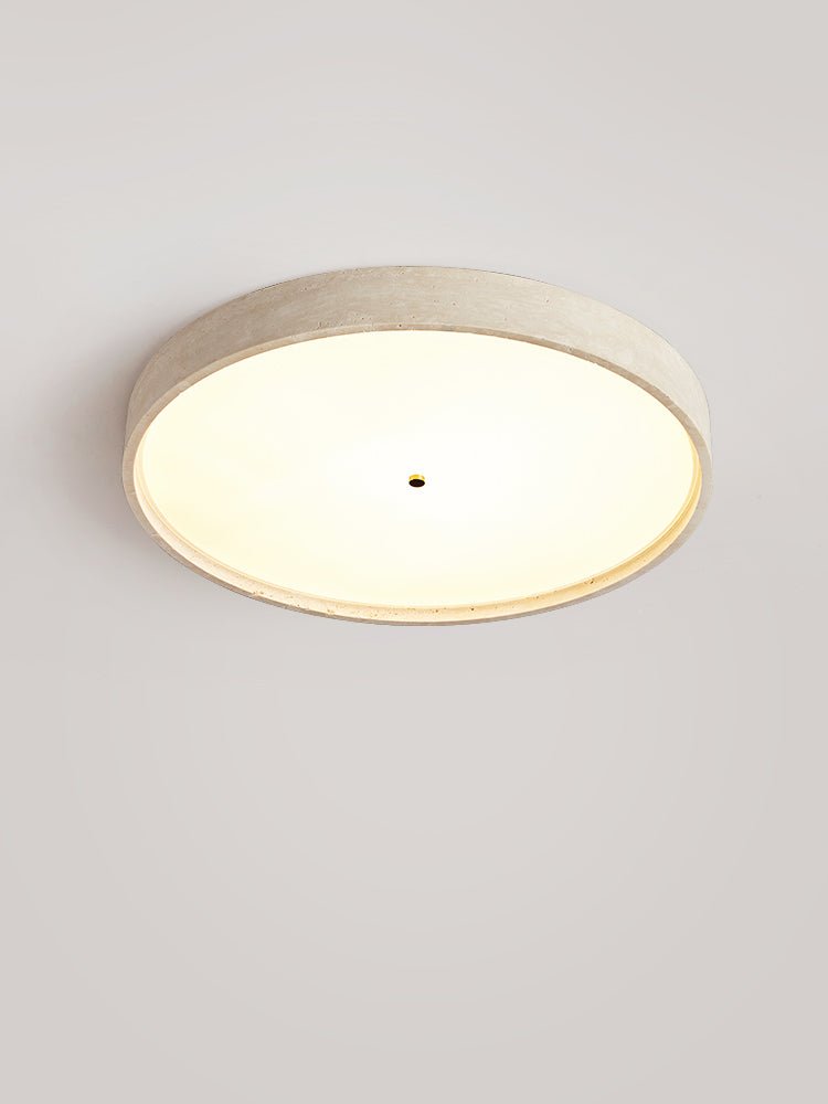 Lana Minimal Yellow Travertine Disc Ceiling Lamp-Neutral Decor