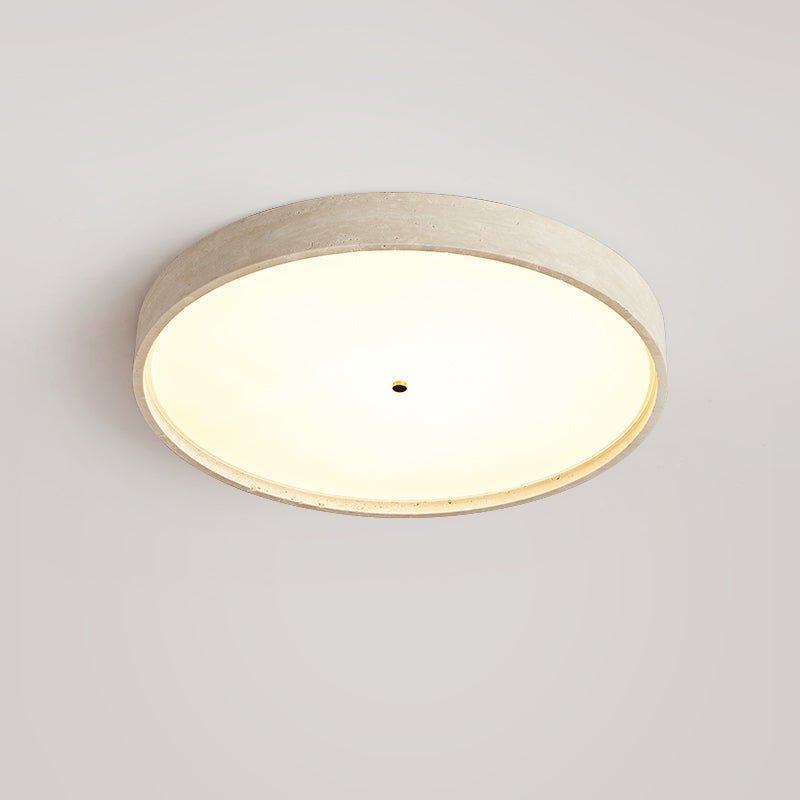 Lana Minimal Yellow Travertine Disc Ceiling Lamp-Neutral Decor