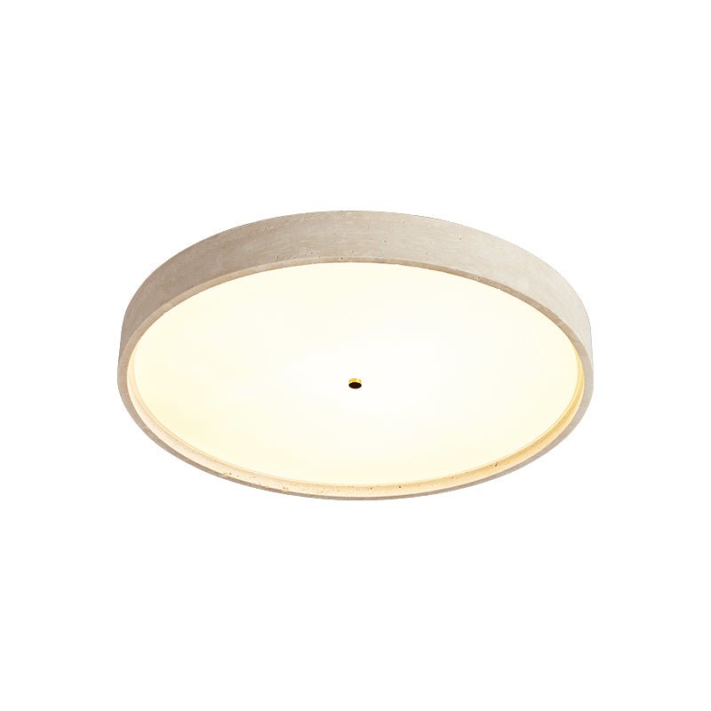 Lana Minimal Yellow Travertine Disc Ceiling Lamp-Neutral Decor