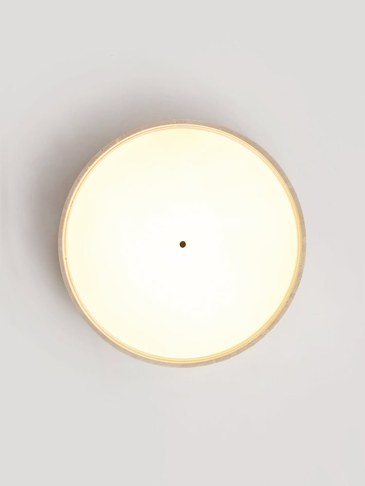 Lana Minimal Yellow Travertine Disc Ceiling Lamp-Neutral Decor