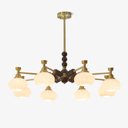 Avdorira Elegance Vintage Brass Wood Chandelier-Neutral Decor