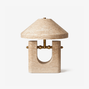 Solvra Yellow Travertine Table Lamp-Neutral Decor