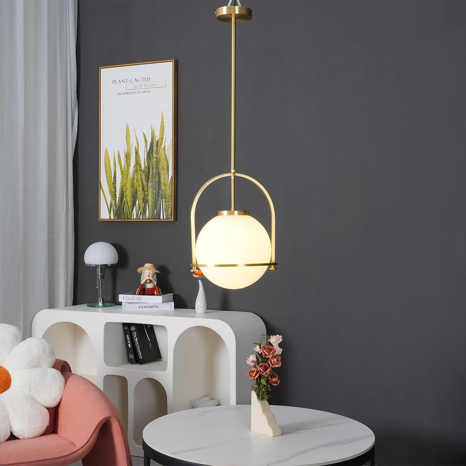 Brandonis Modern Glass Pendant Light-Neutral Decor