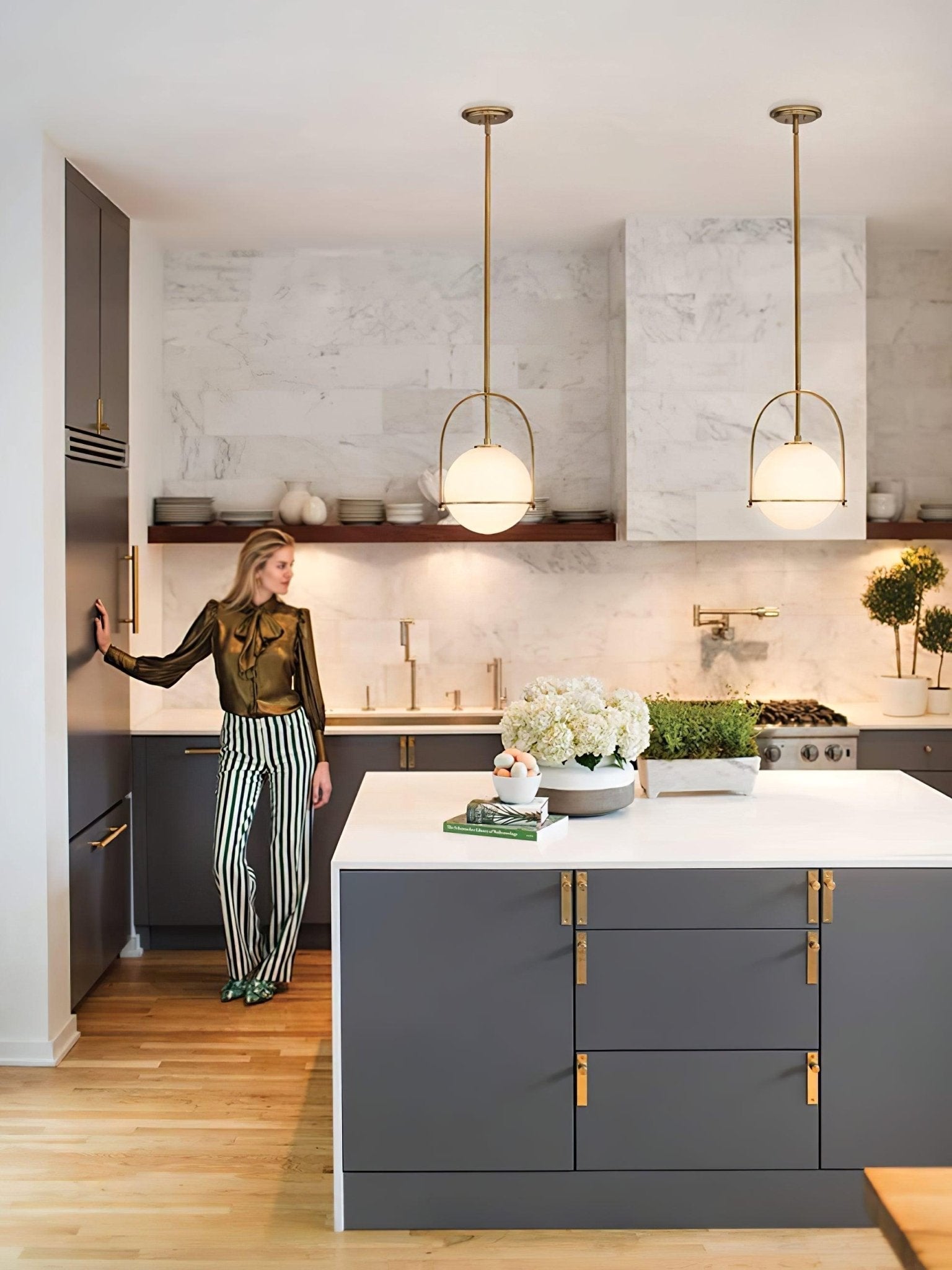 Brandonis Modern Glass Pendant Light-Neutral Decor