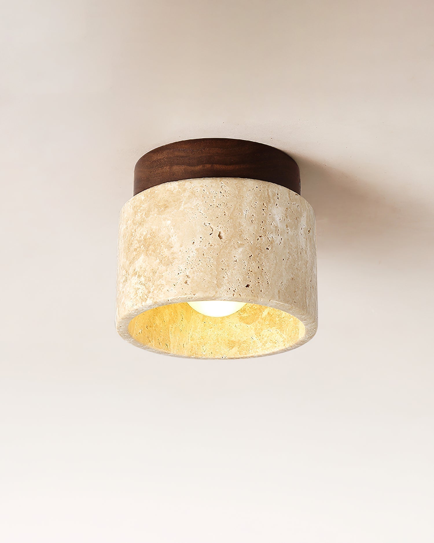 Lysaen Stone Travertine Ceiling Light-Neutral Decor
