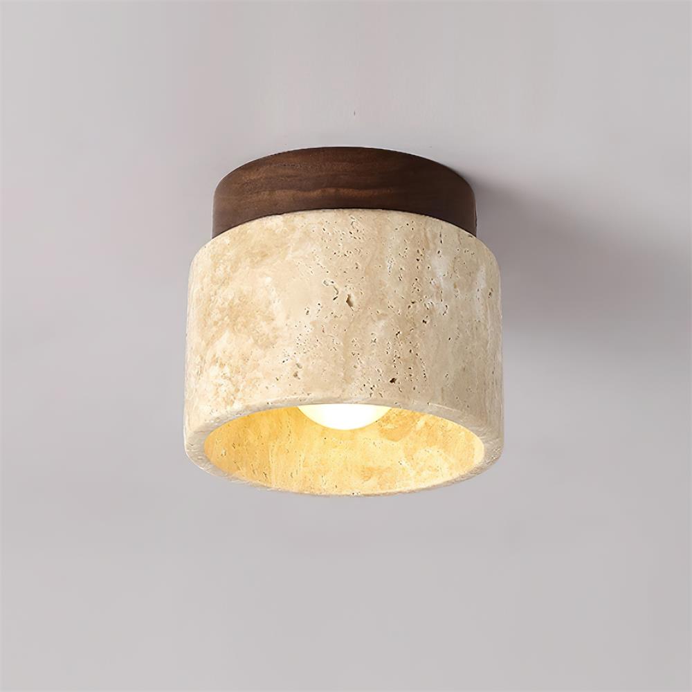 Lysaen Stone Travertine Ceiling Light-Neutral Decor