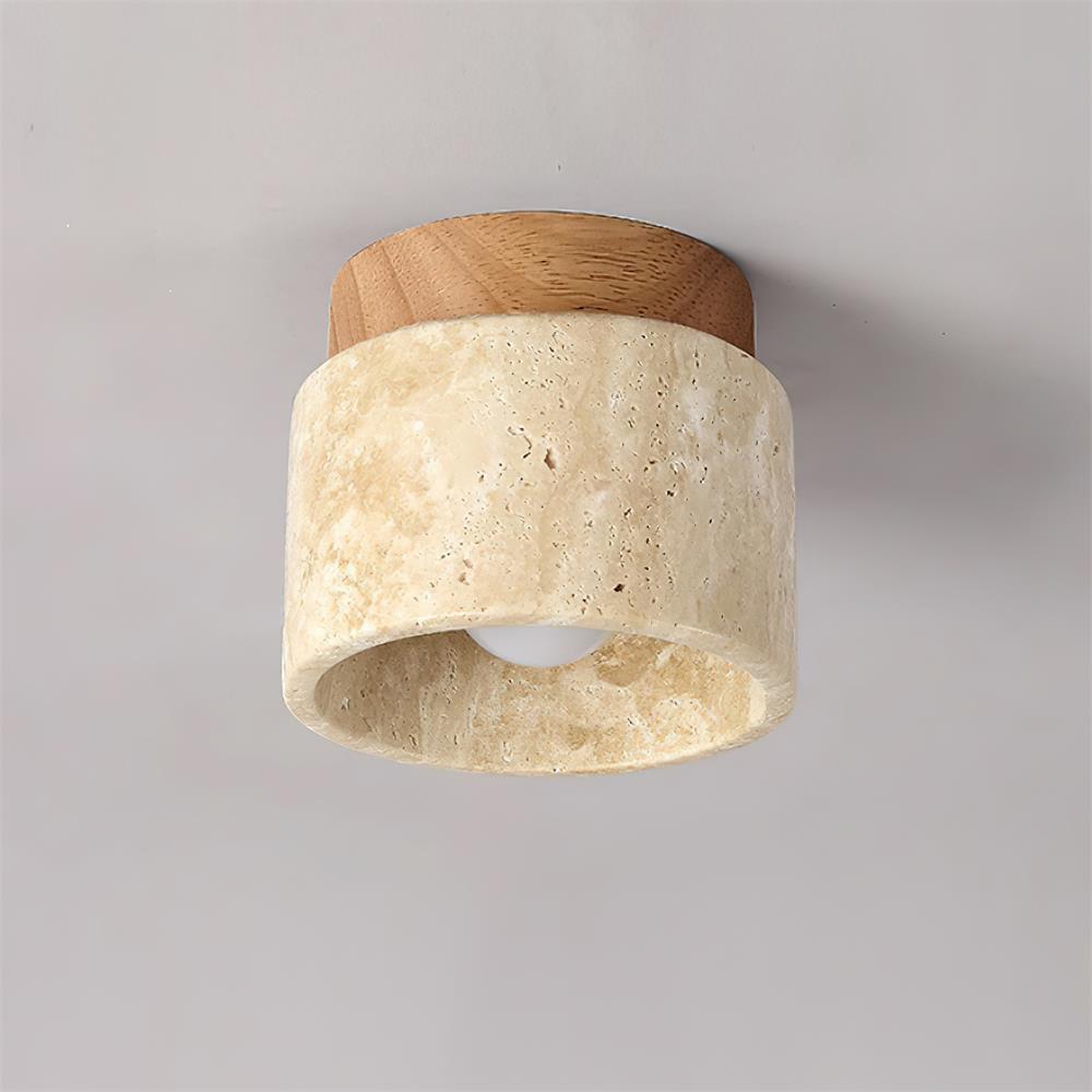 Lysaen Stone Travertine Ceiling Light-Neutral Decor