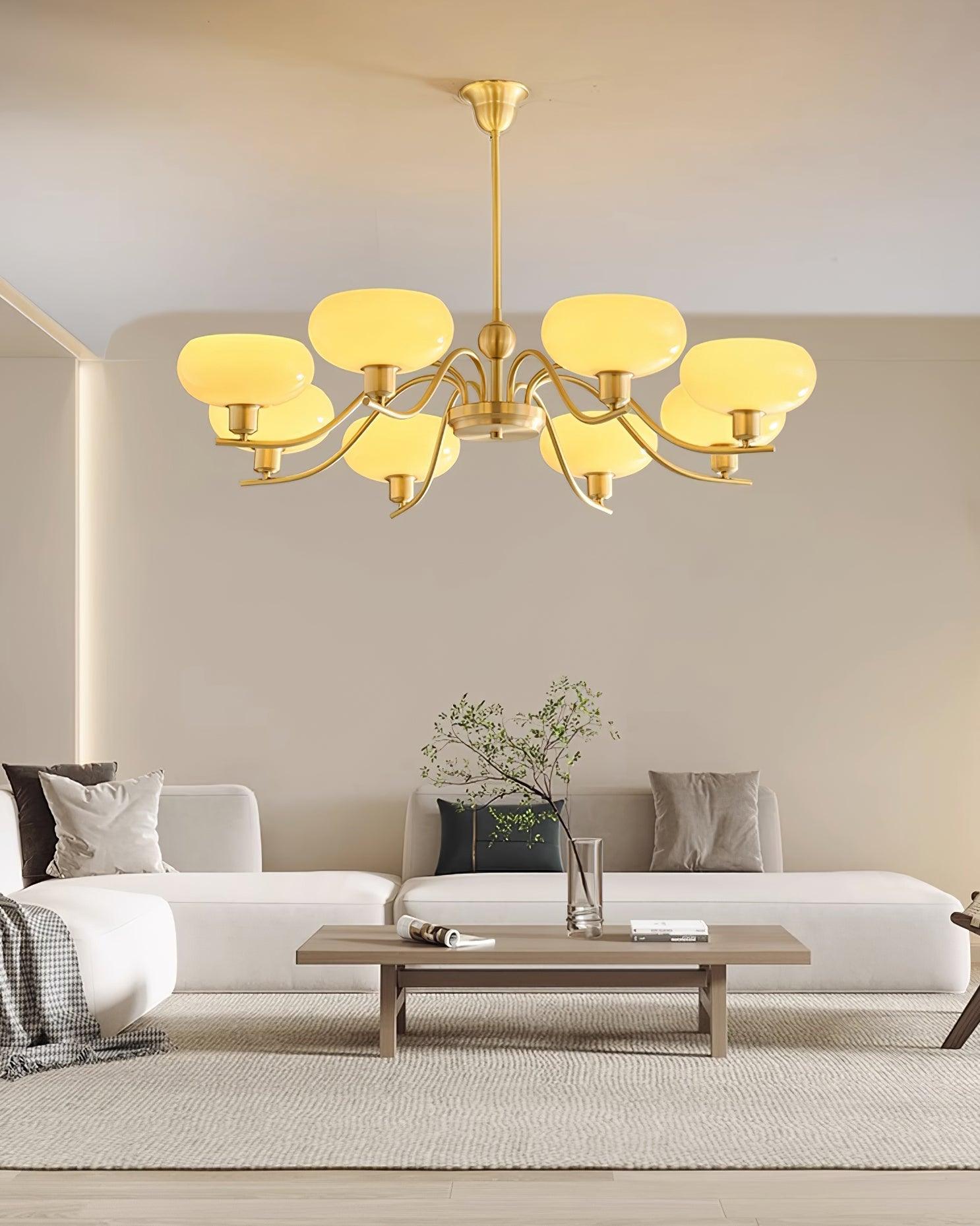 Hanna Chandelier Brass and Glass