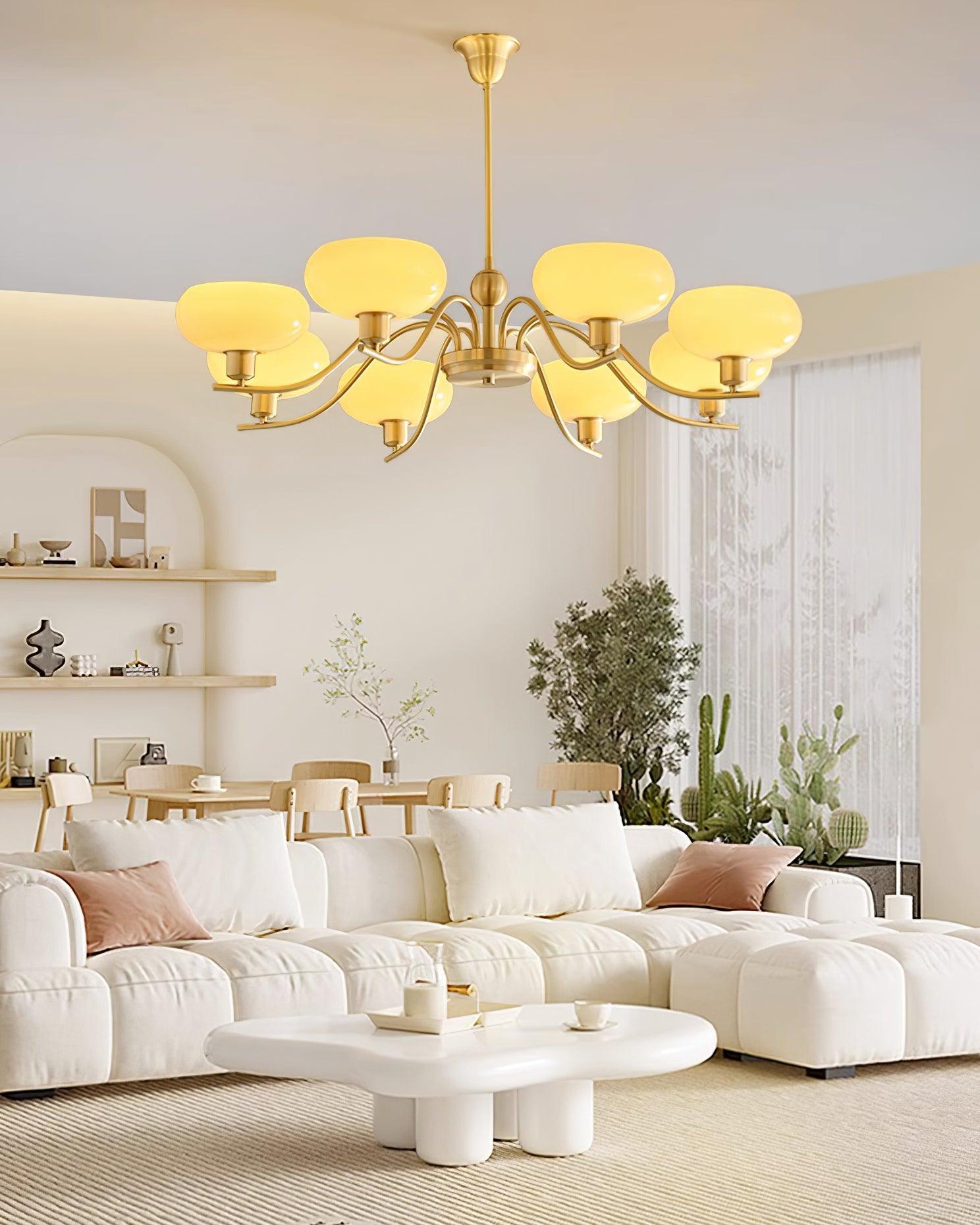 Hanna Chandelier Brass and Glass