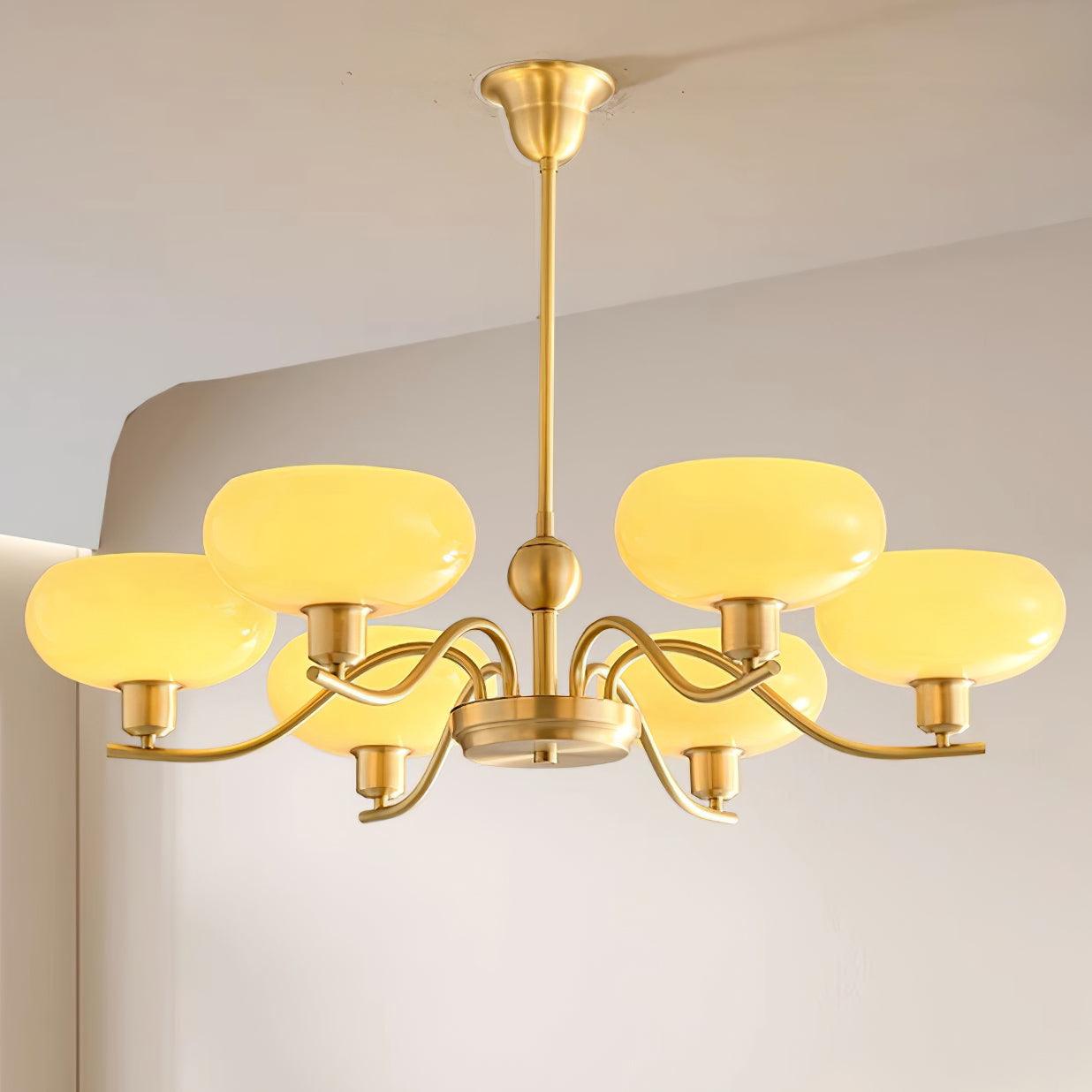 Hanna Chandelier Brass and Glass