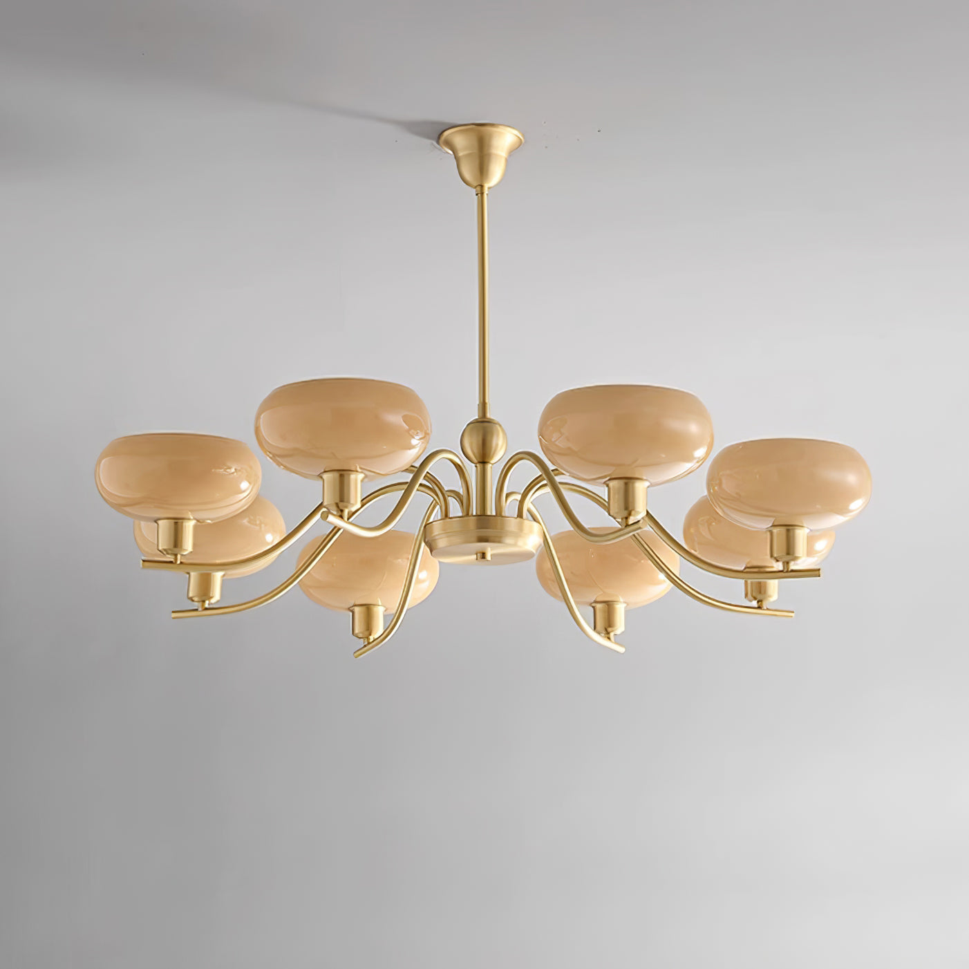 Hanna Chandelier Brass and Glass